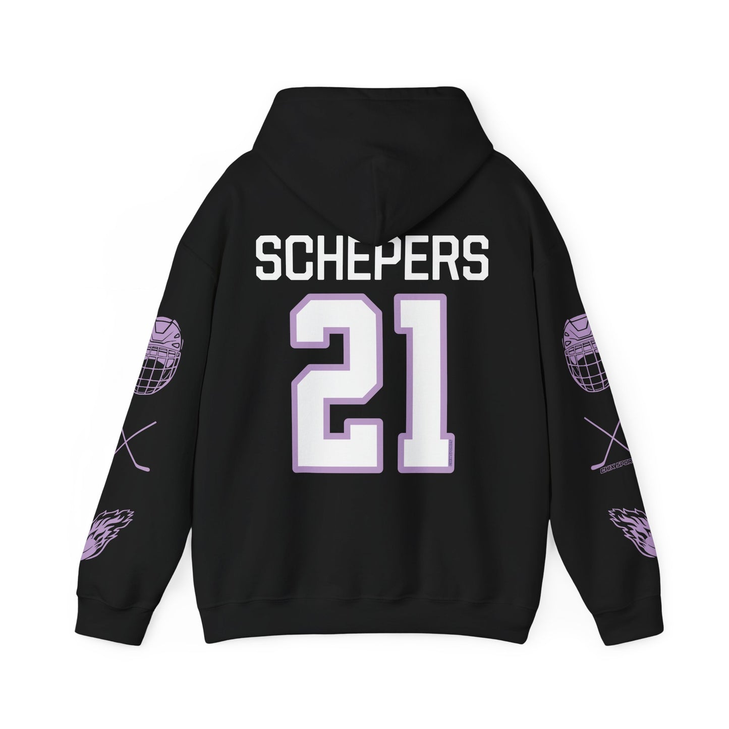 Liz Schepers 21 Frost Hockey Heavy Hoodie