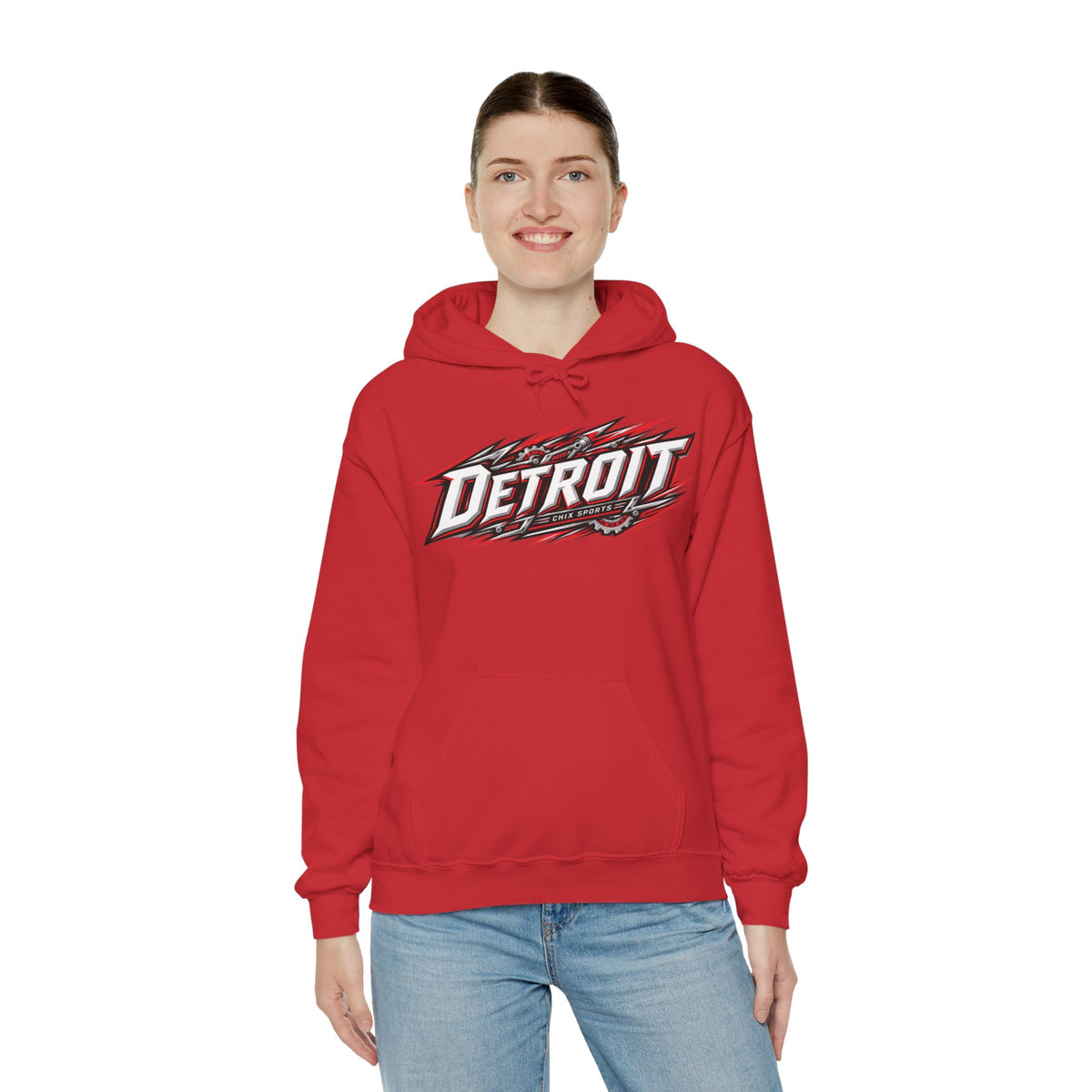 Olivia Wallin Detroit Hockey Club Unisex Moto Hoodie