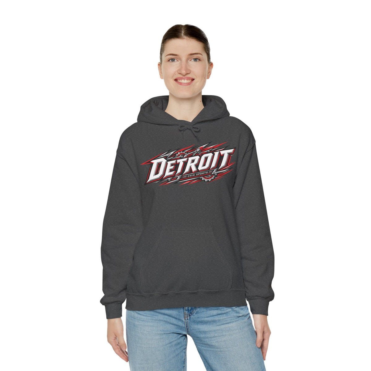 Olivia Wallin Detroit Hockey Club Unisex Moto Hoodie
