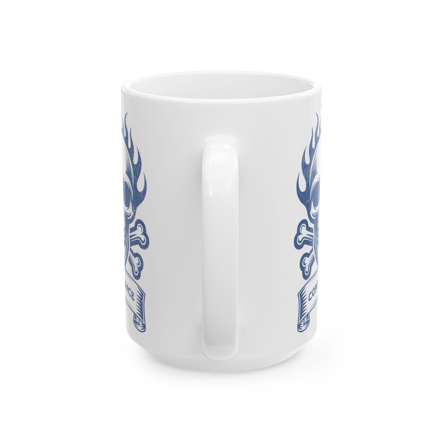 Compliance Mug Blue & White Ceramic Mug, (11oz, 15oz)