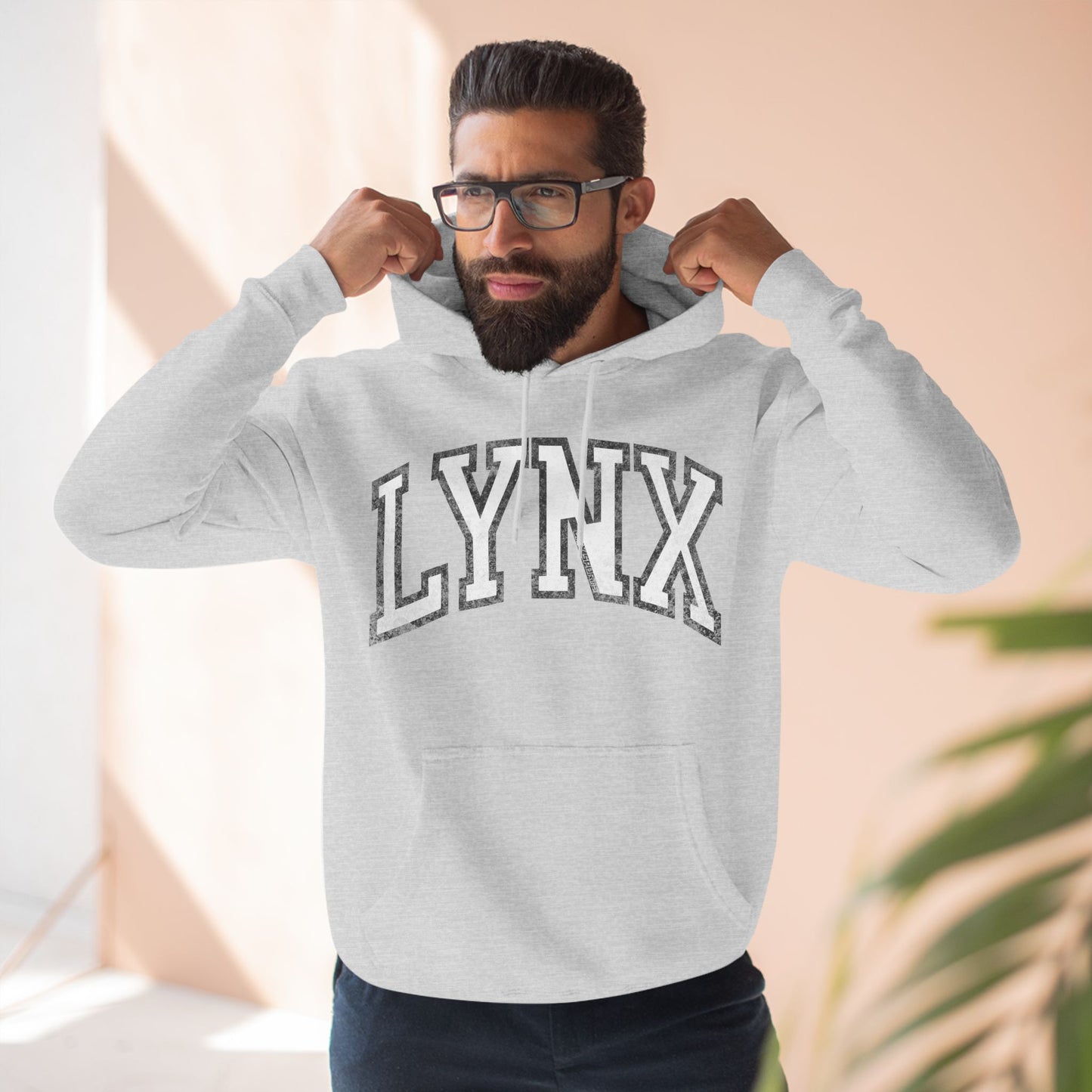 Lynx Basketball Vintage Print Premium Hoodie