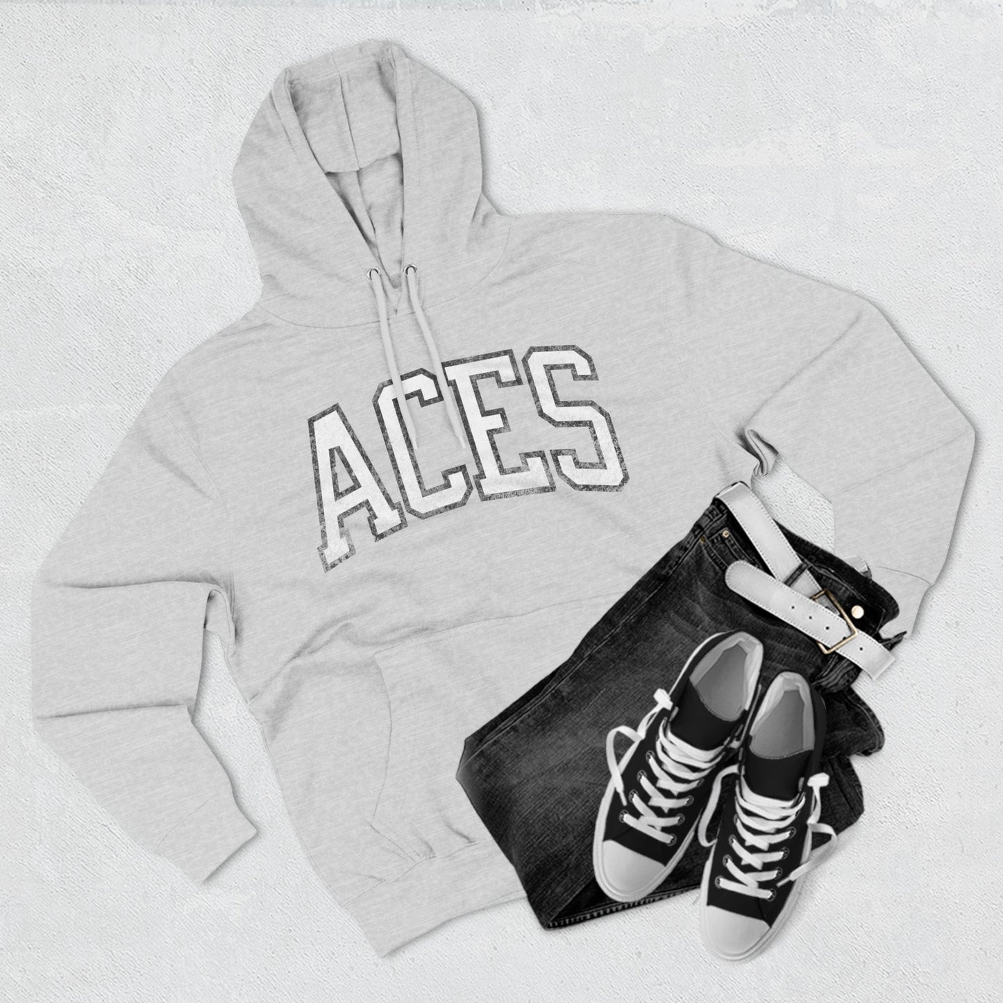 Aces Basketball Vintage Print Premium Hoodie