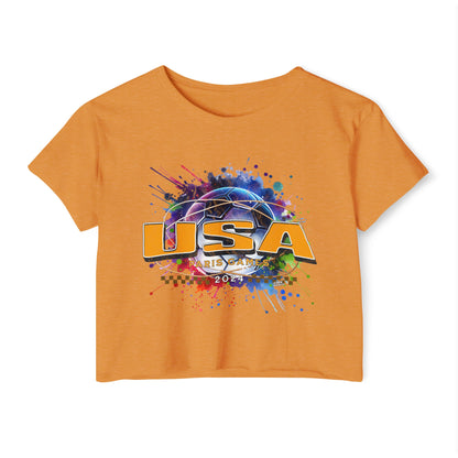 U.S. Women's Soccer Fans T-Shirt Bright Gold USA