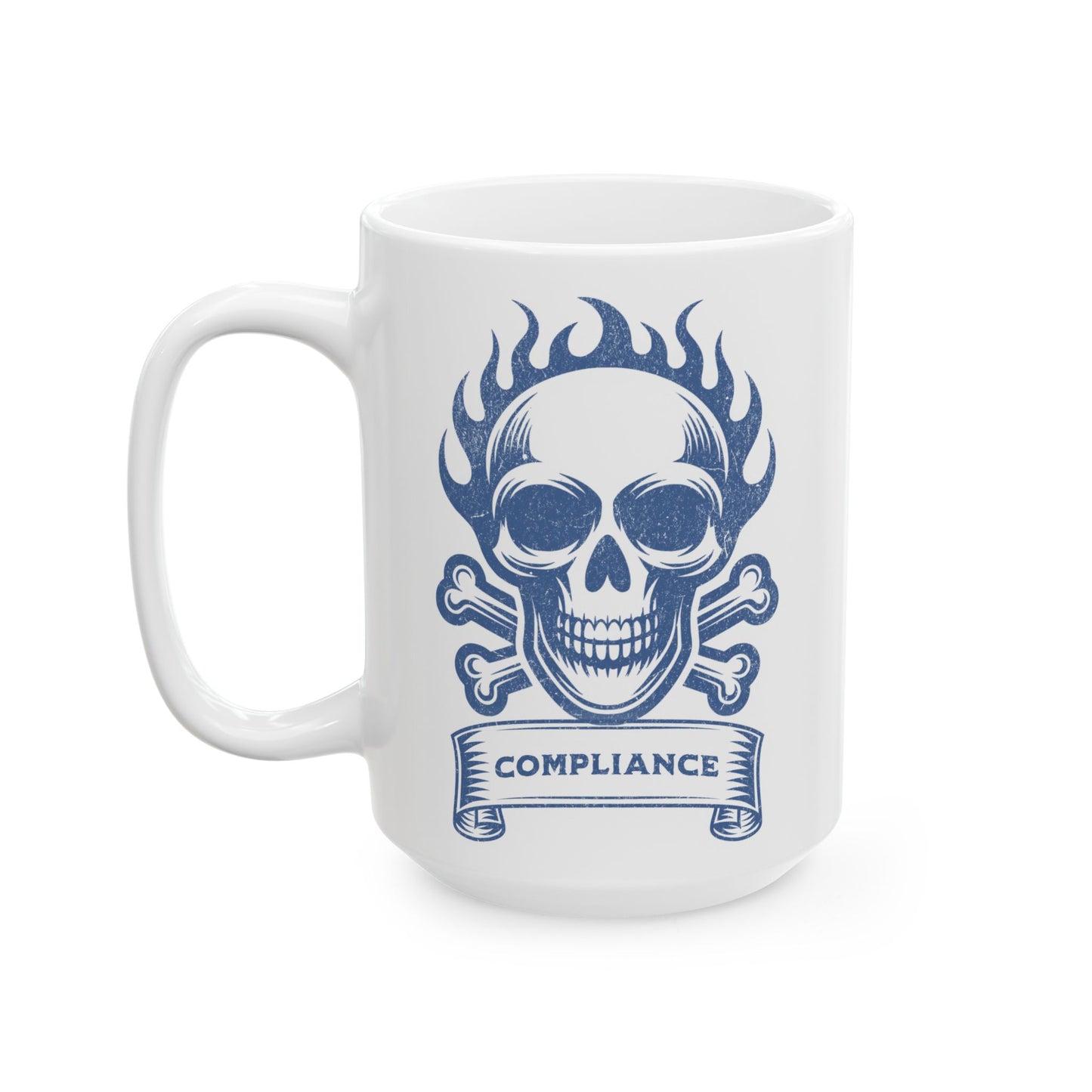 Compliance Mug Blue & White Ceramic Mug, (11oz, 15oz)