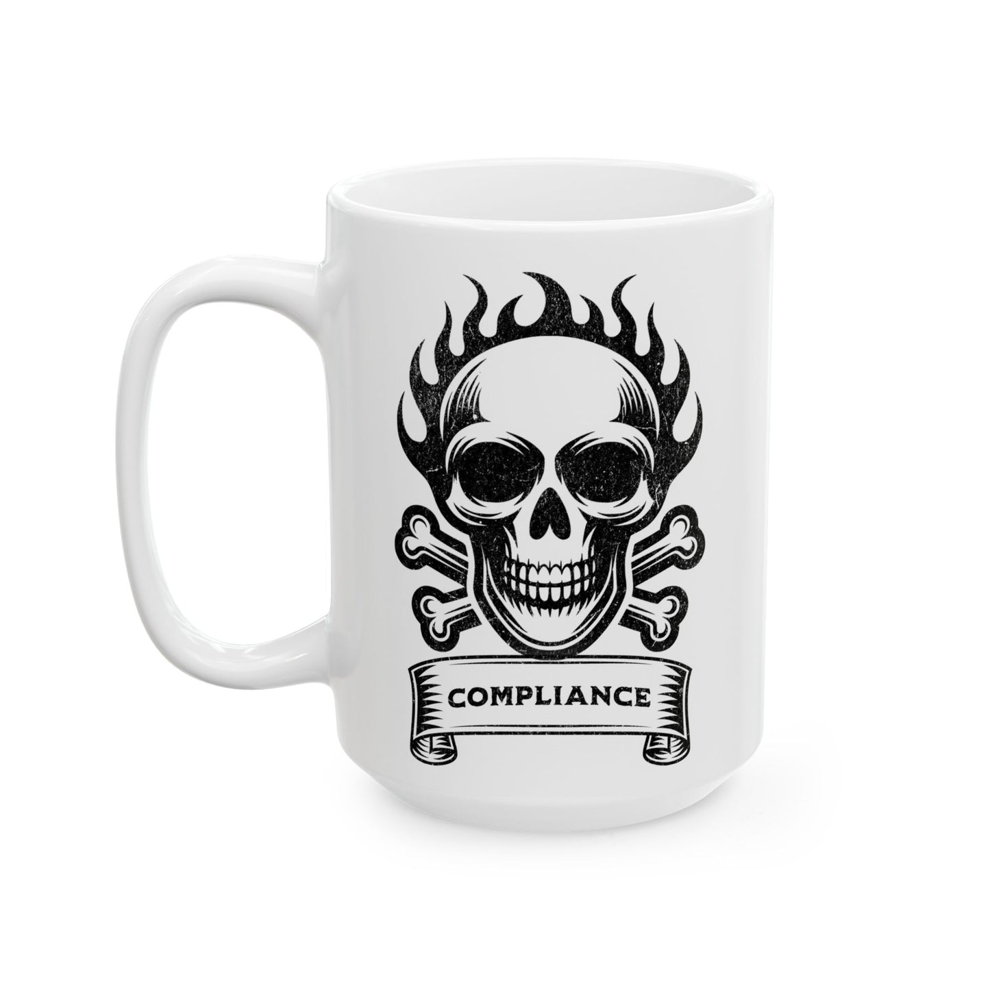 Compliance Mug Black & White Ceramic Mug, (11oz, 15oz)