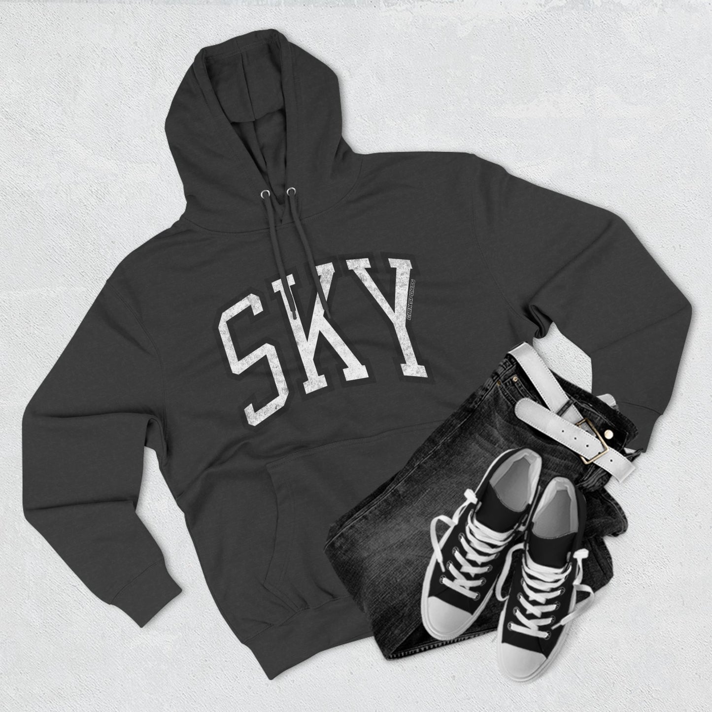 Sky Basketball Premium Varsity Hoodie Vintage Print