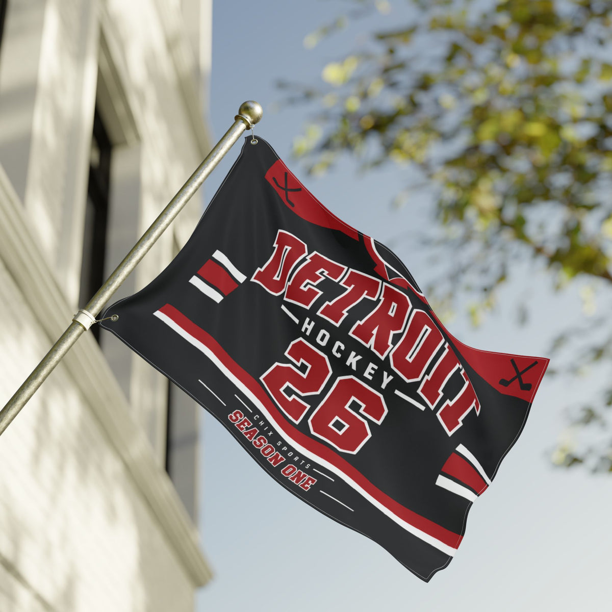 Detroit Women's Hockey 36 x 24 Double-Sided Flag