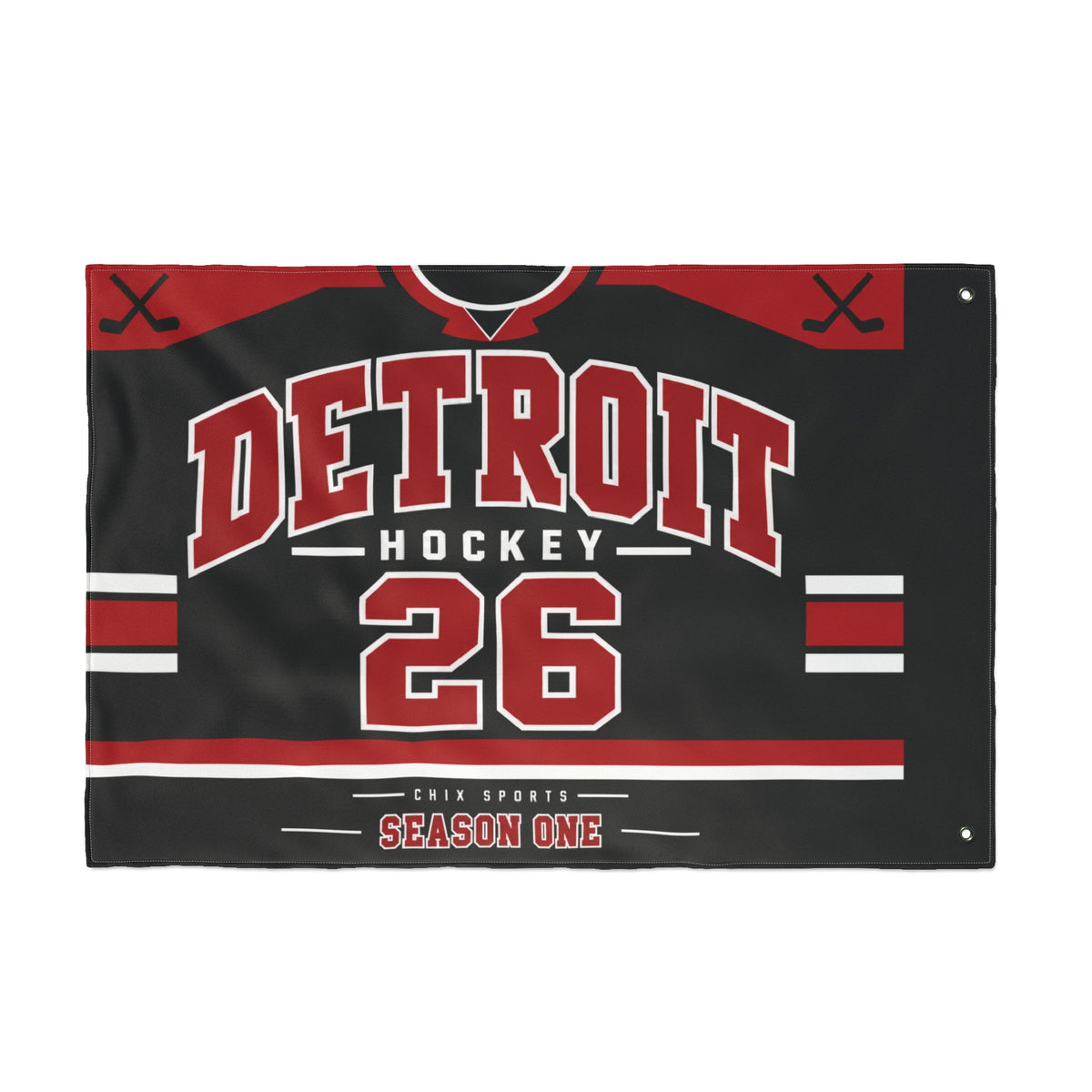 Detroit Women's Hockey 36 x 24 Double-Sided Flag