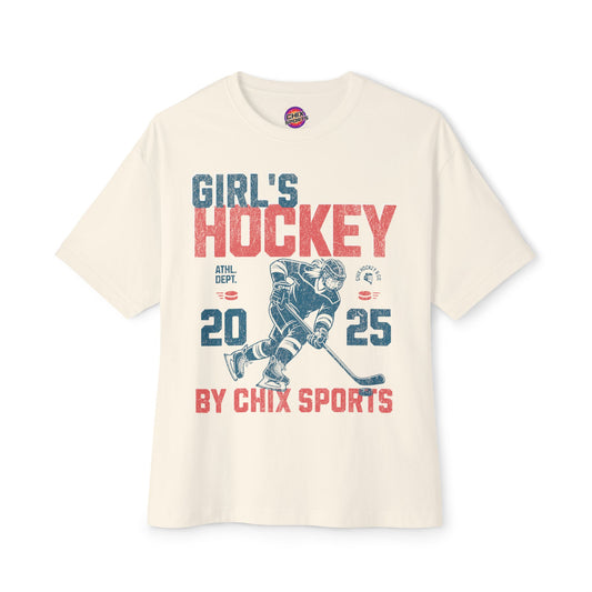 Girl's Hockey Boxy Shirt Vintage Style