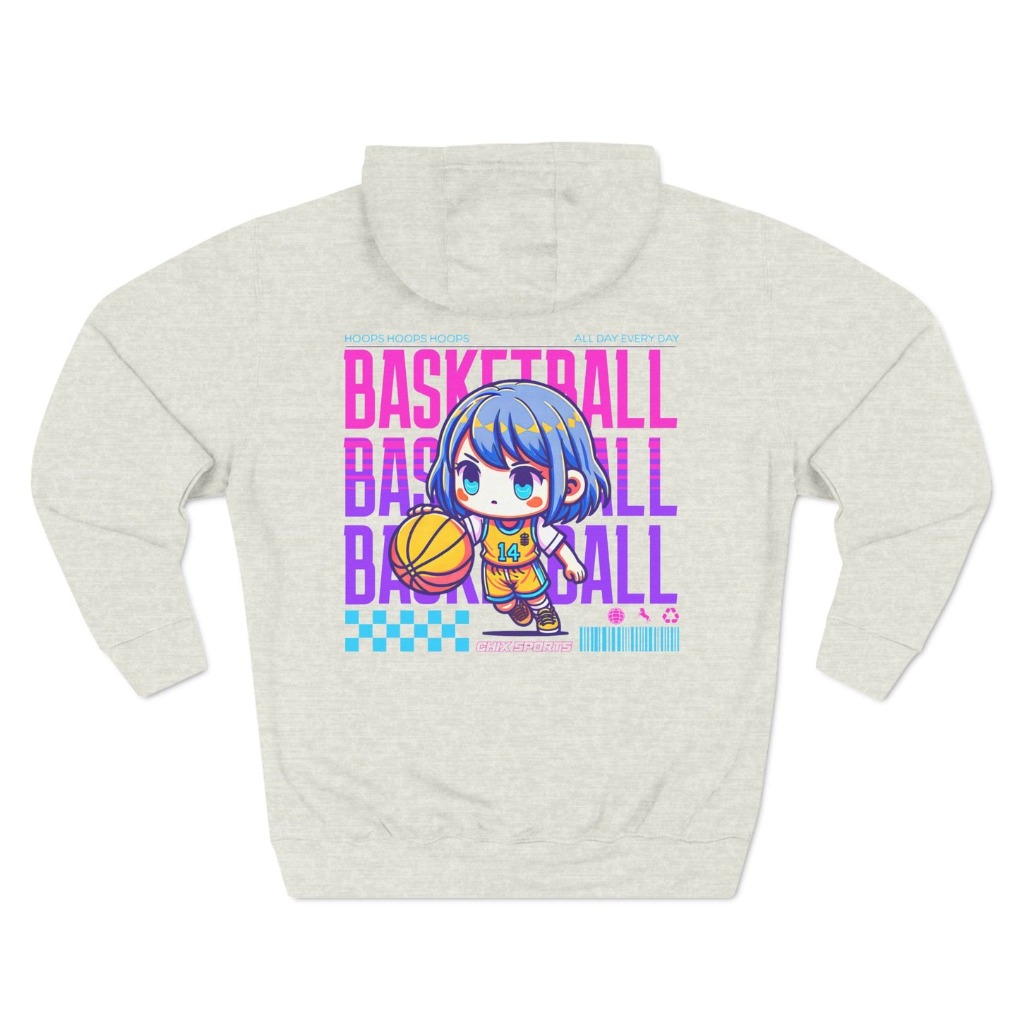 Anime Style Women's Basketball Fleece Hoodie