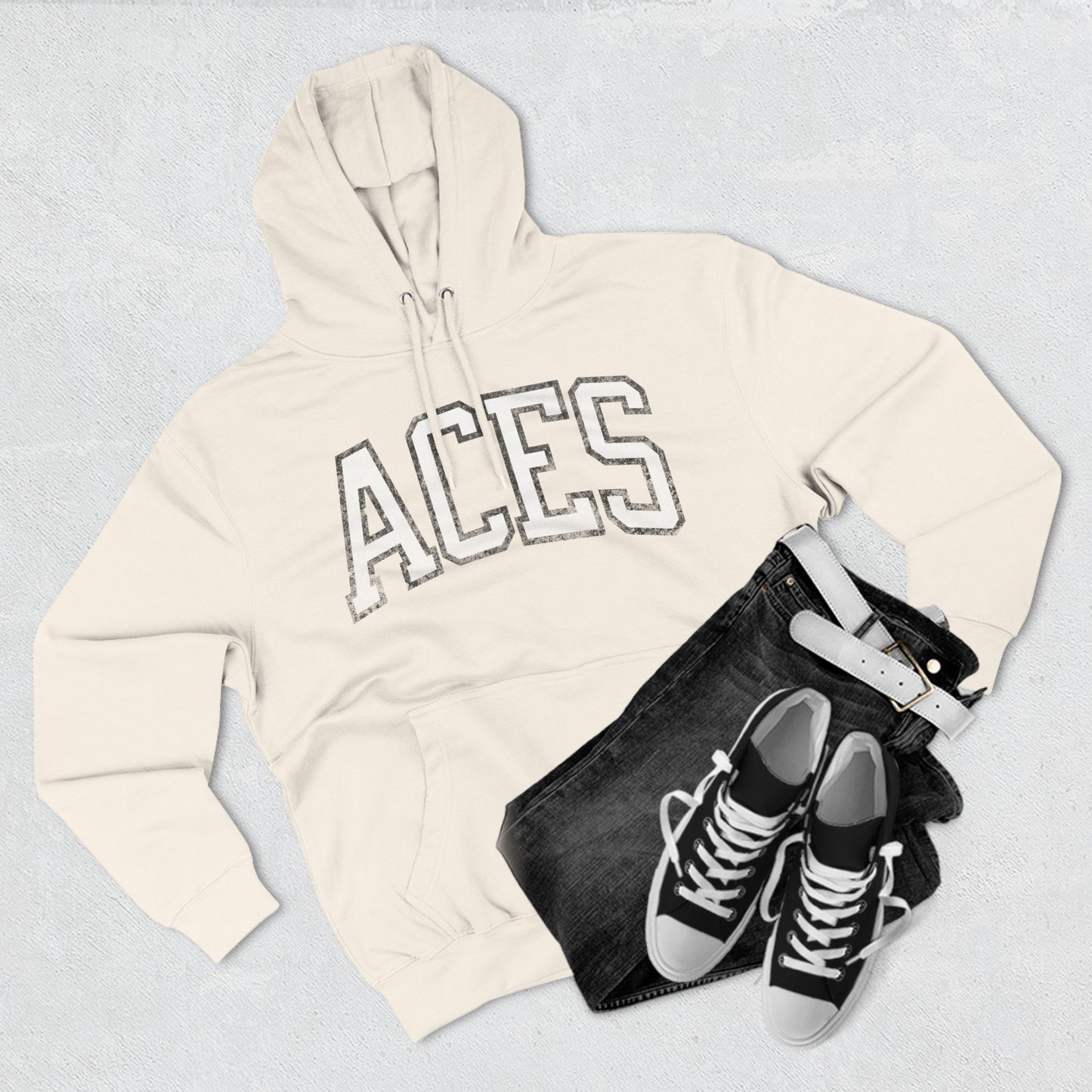 Aces Basketball Vintage Print Premium Hoodie