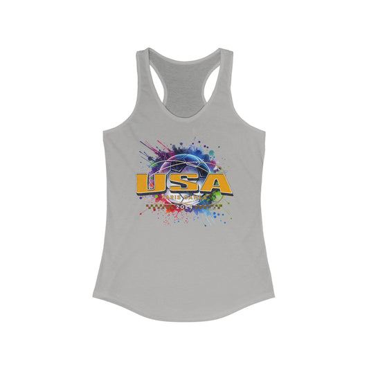 U.S. Women's Soccer Fans Racerback Tank Top Bright Gold USA