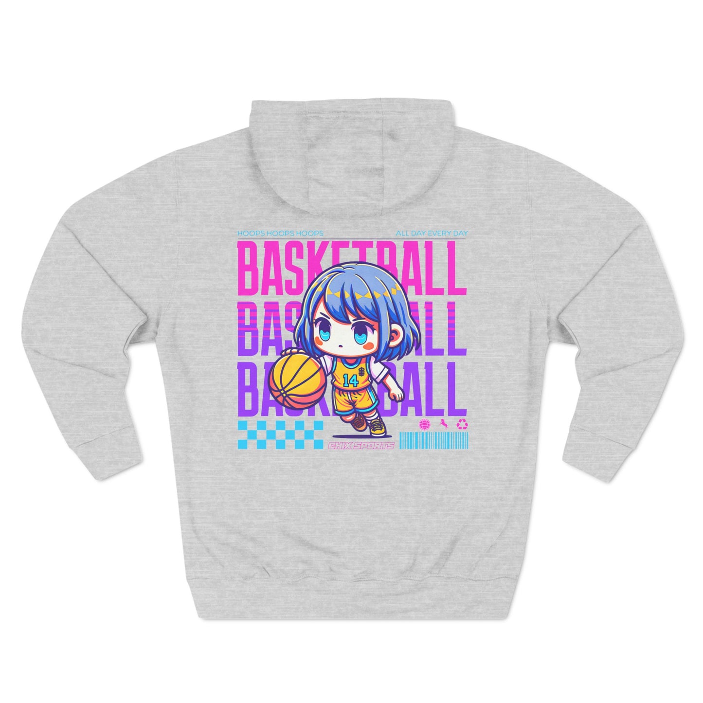 Anime Style Women's Basketball Fleece Hoodie