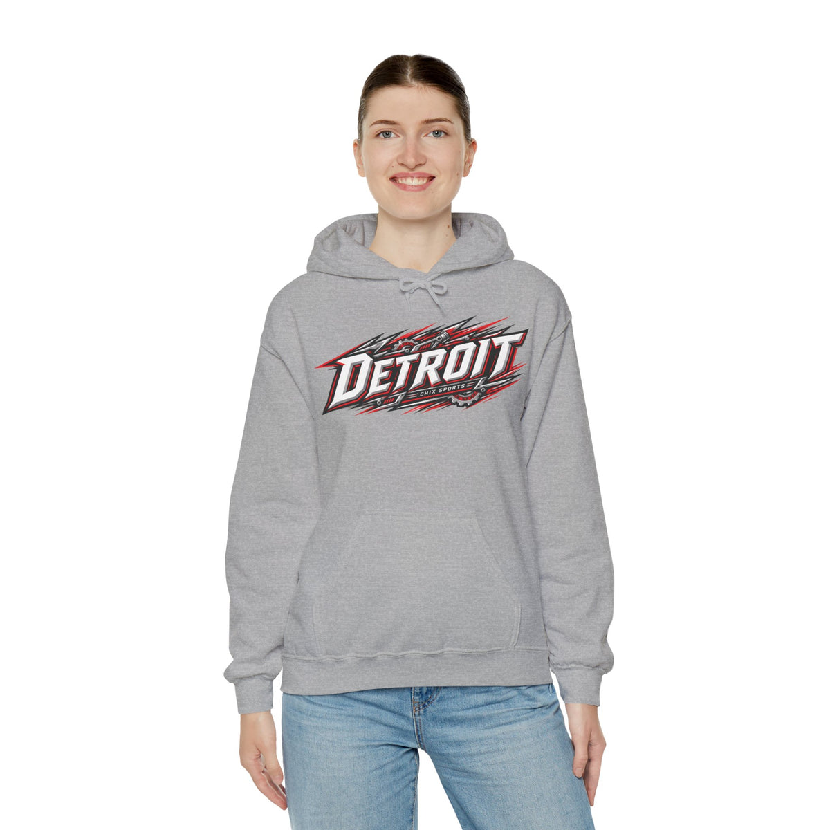 Olivia Wallin Detroit Hockey Club Unisex Moto Hoodie