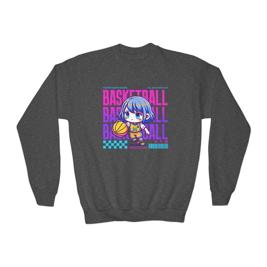 Girl's Basketball Crew Sweatshirt in Anime Style