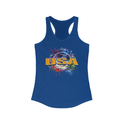 U.S. Women's Soccer Fans Racerback Tank Top Bright Gold USA