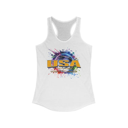 U.S. Women's Soccer Fans Racerback Tank Top Bright Gold USA