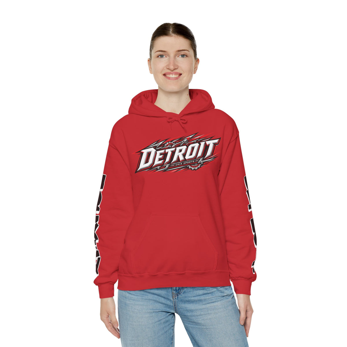 Britta Curl-Salemme Detroit Hockey Club Unisex Moto Hoodie