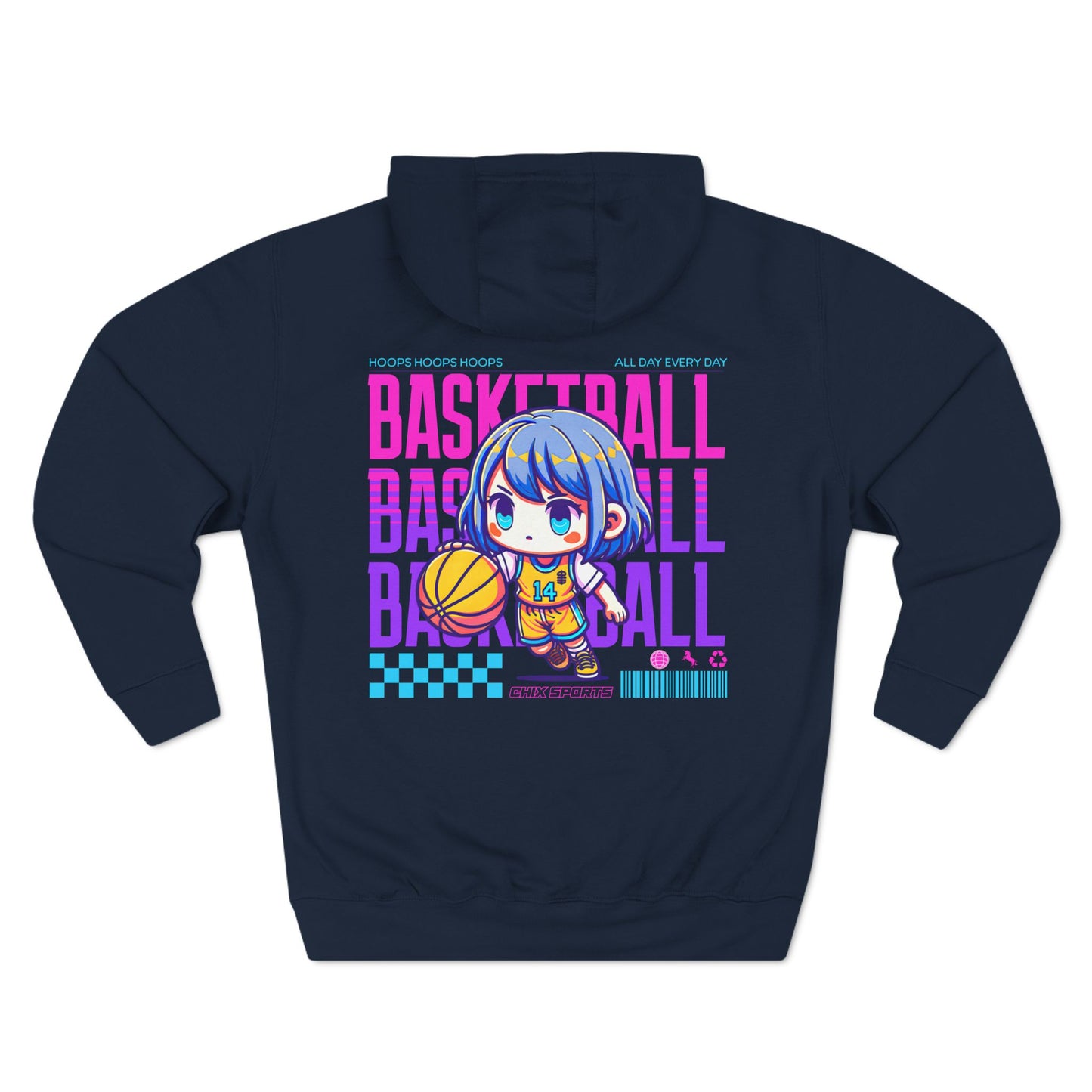 Anime Style Women's Basketball Fleece Hoodie