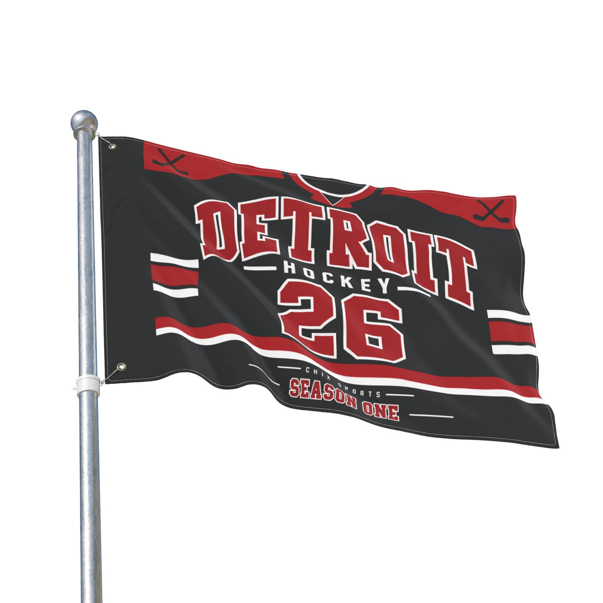 Detroit Women's Hockey 36 x 24 Double-Sided Flag