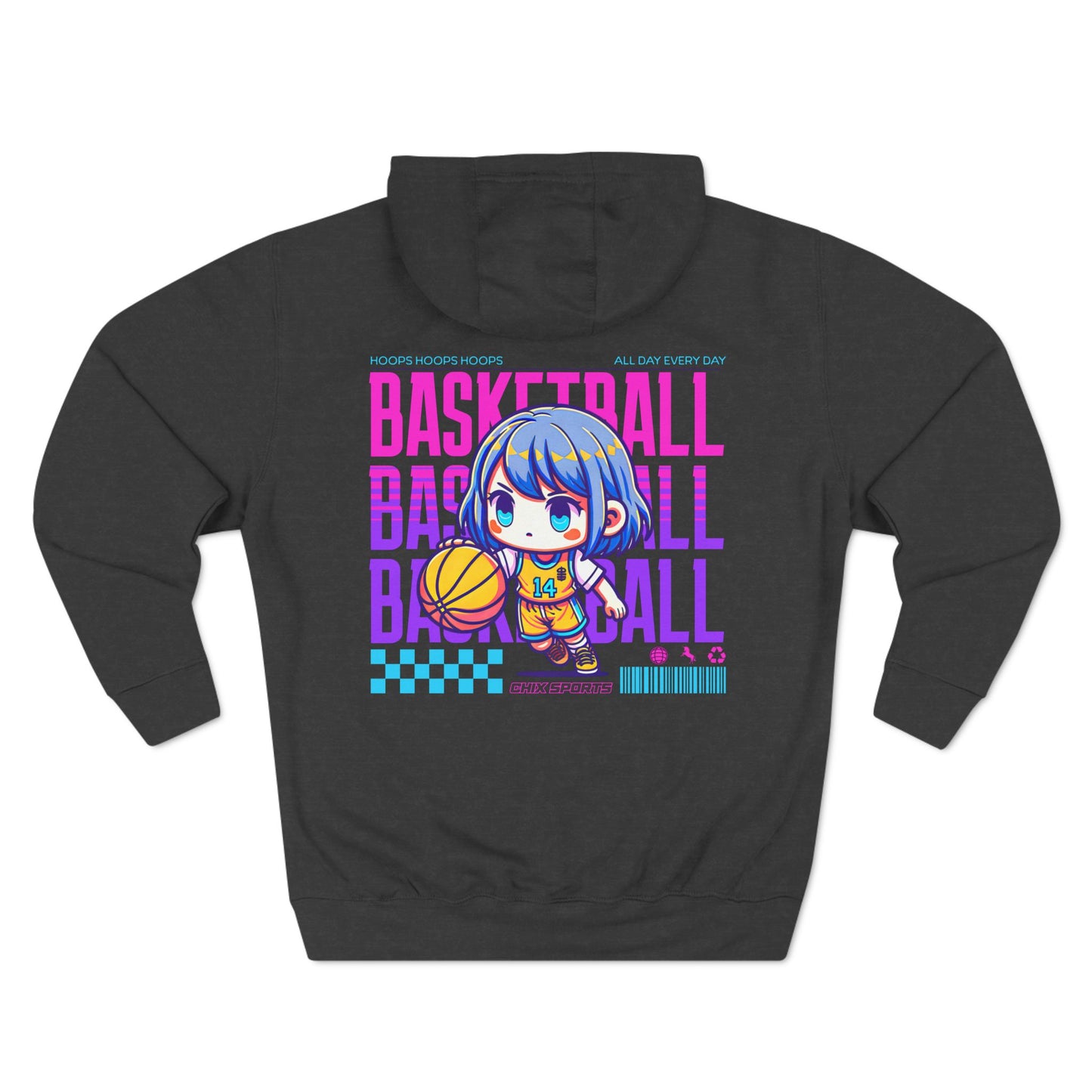 Anime Style Women's Basketball Fleece Hoodie