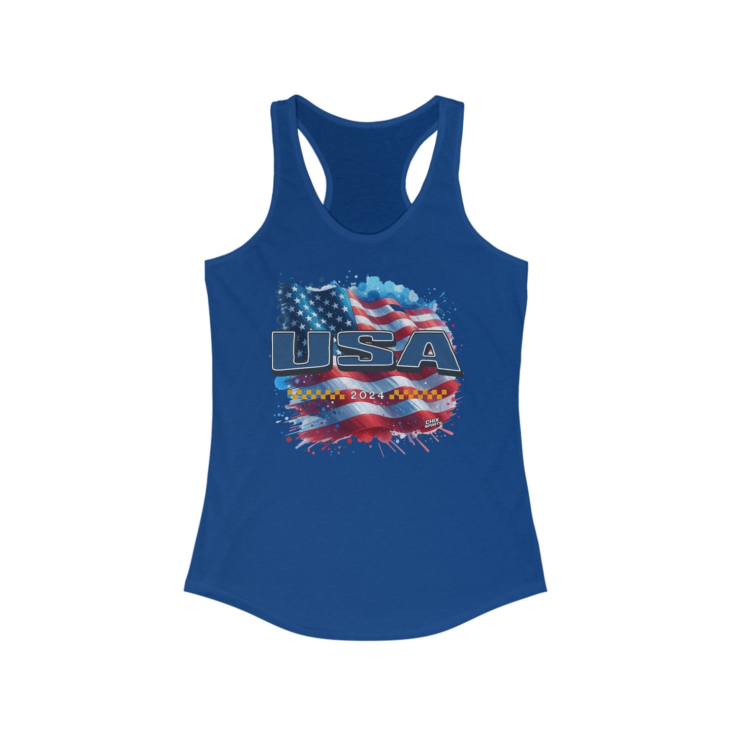 Classic American Flag Red White and Blue Women's Racerback Tank Blue USA