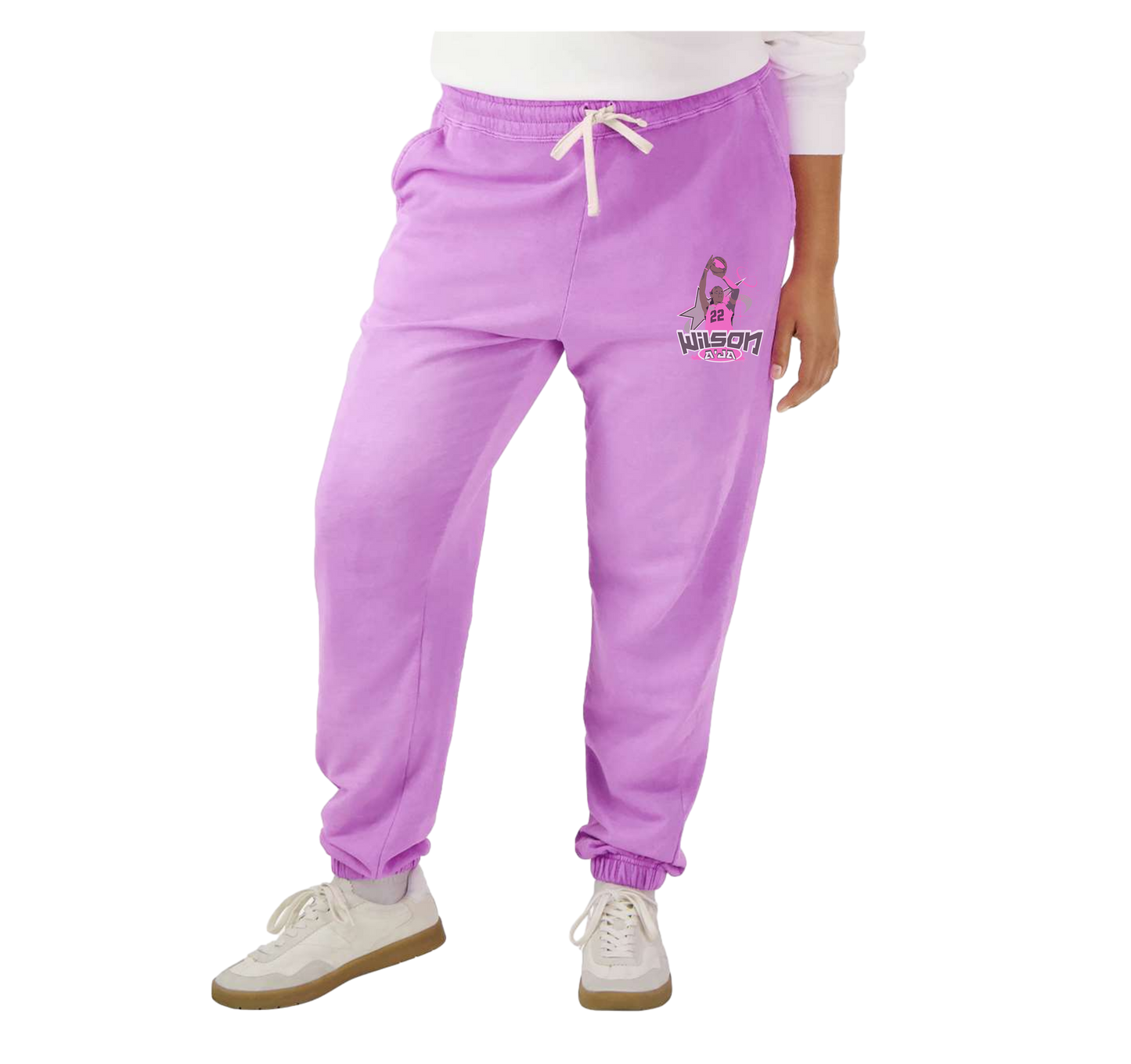 A'ja Wilson Pink Logo Unisex Fleece Sweatpants