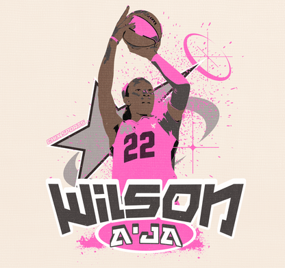 A'ja Wilson Pink Logo Unisex Fleece Sweatpants