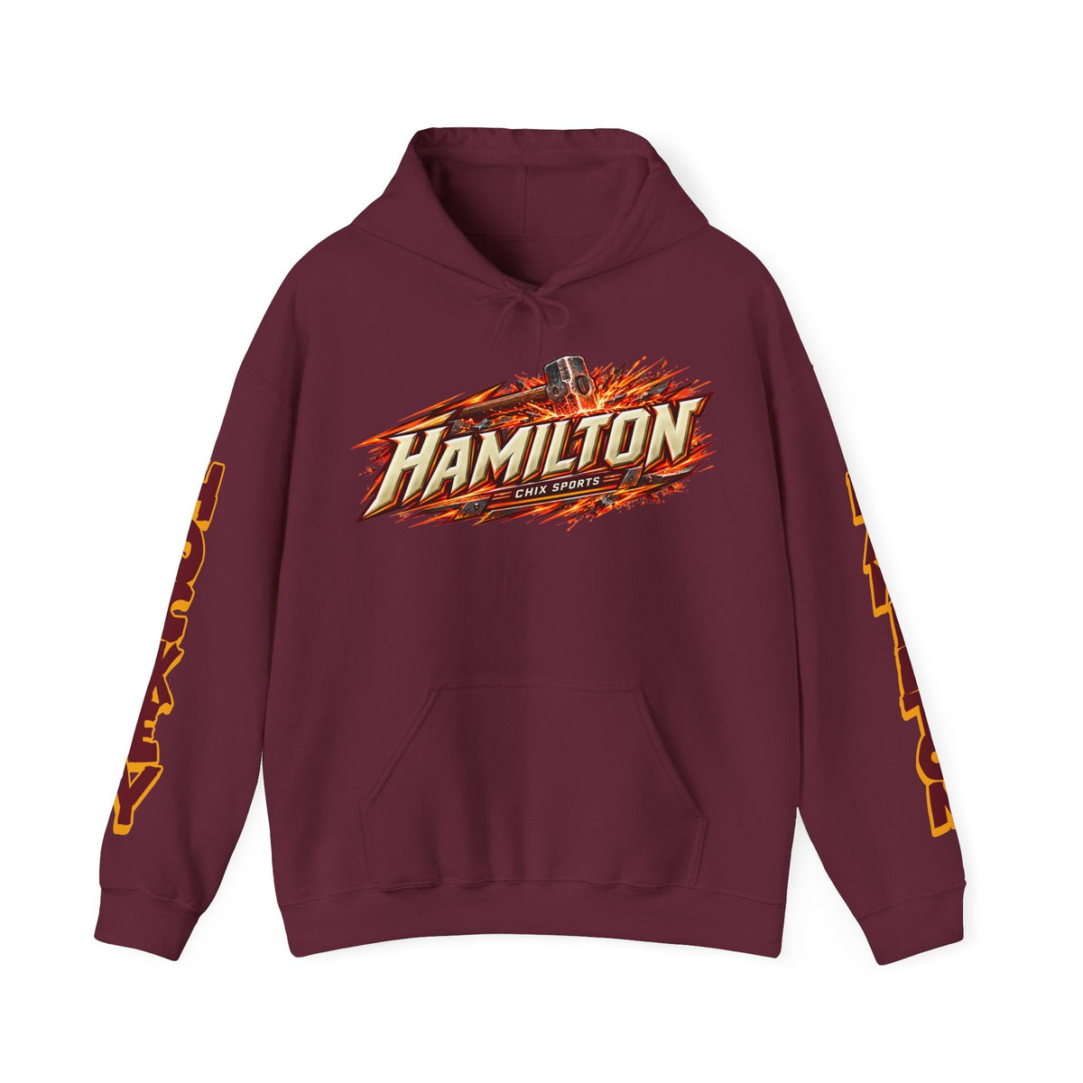 Abby Hustler Hamilton Expansion Unisex City Hoodie in Maroon | Chix Sports