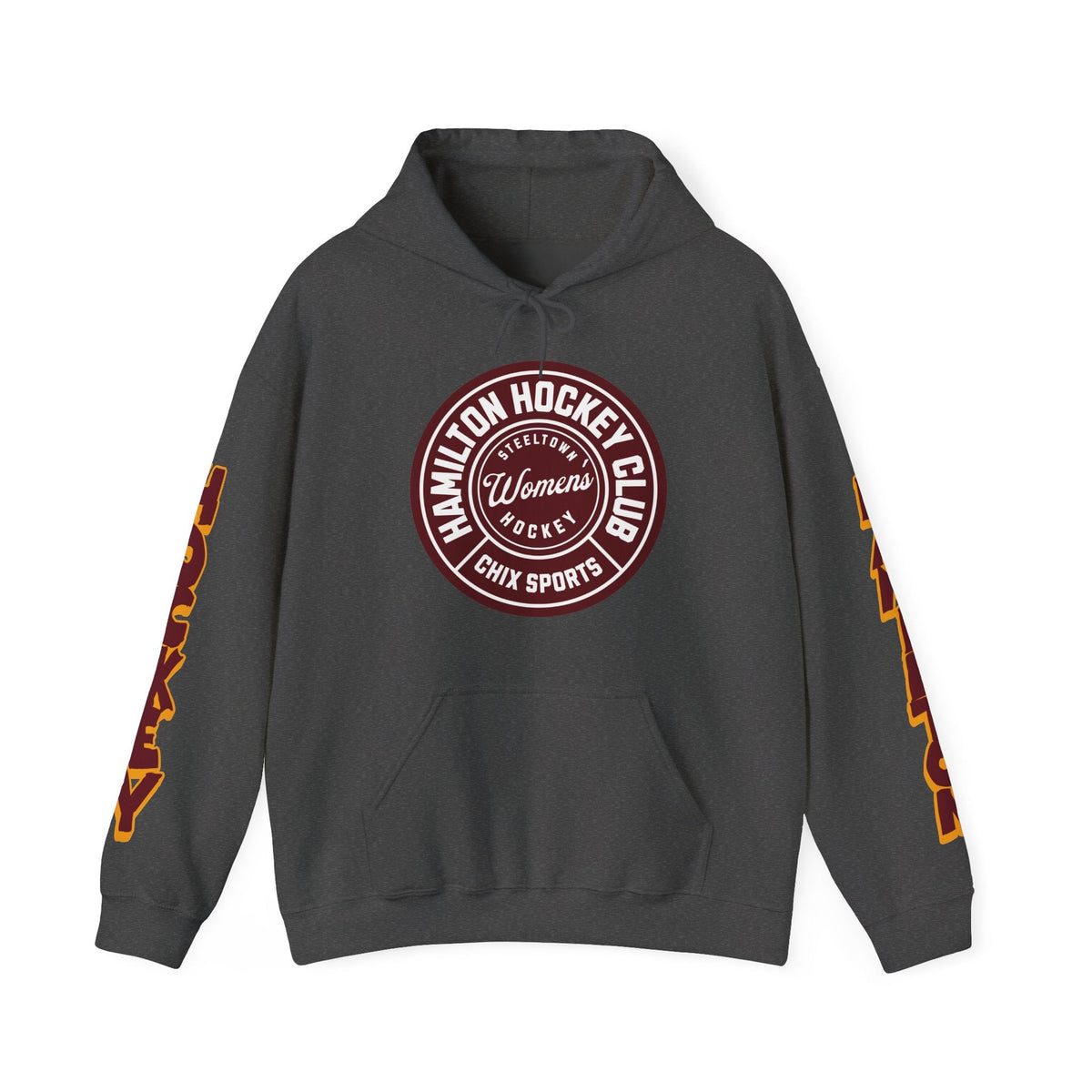 Abby Hustler Hamilton Expansion Unisex Hoodie in Gold | Chix Sports