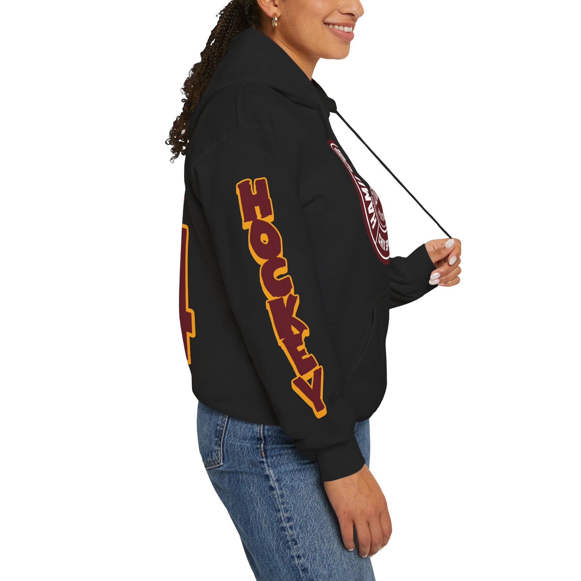 Abby Hustler Hamilton Expansion Unisex Hoodie in Gold | Chix Sports