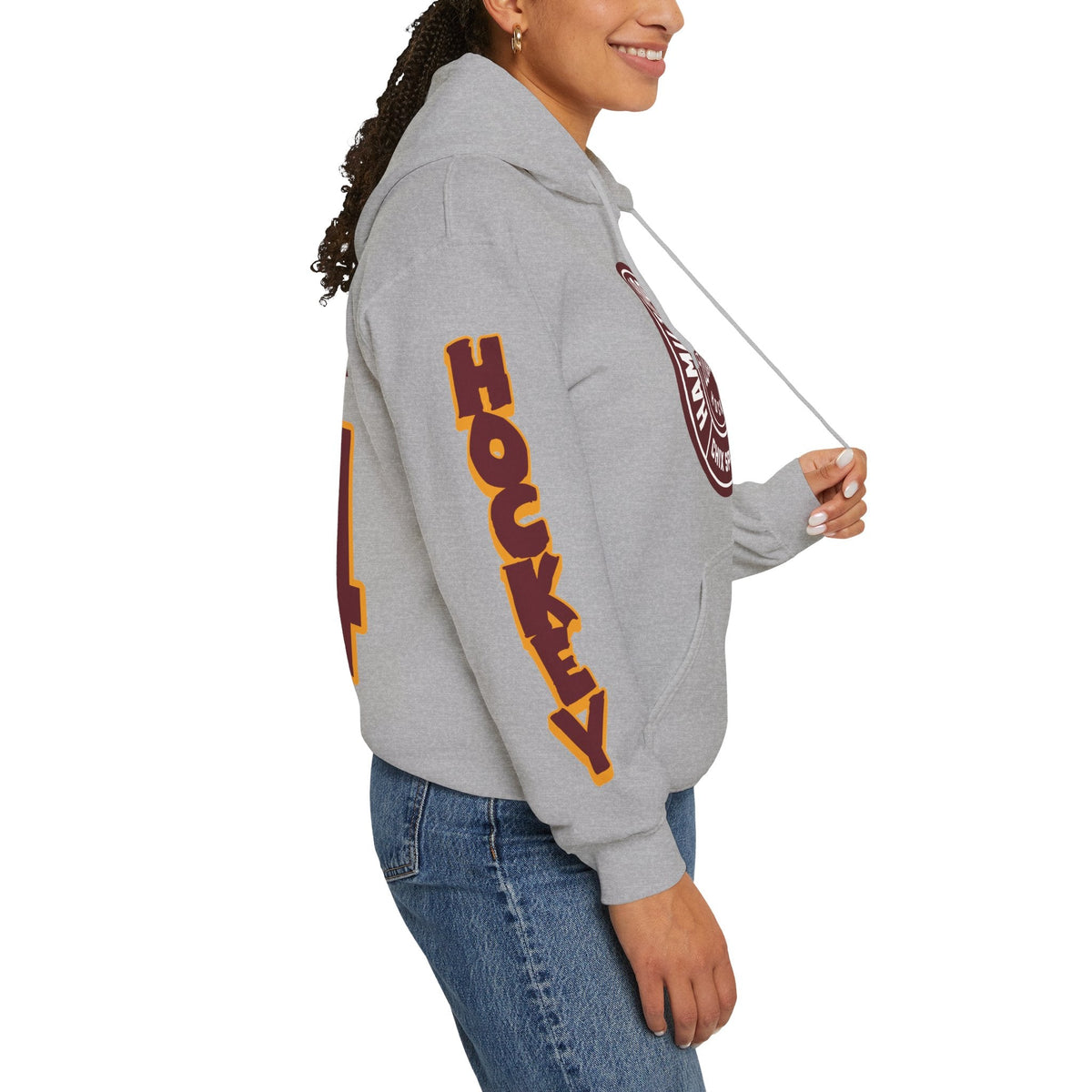 Abby Hustler Hamilton Expansion Unisex Hoodie in Gold | Chix Sports