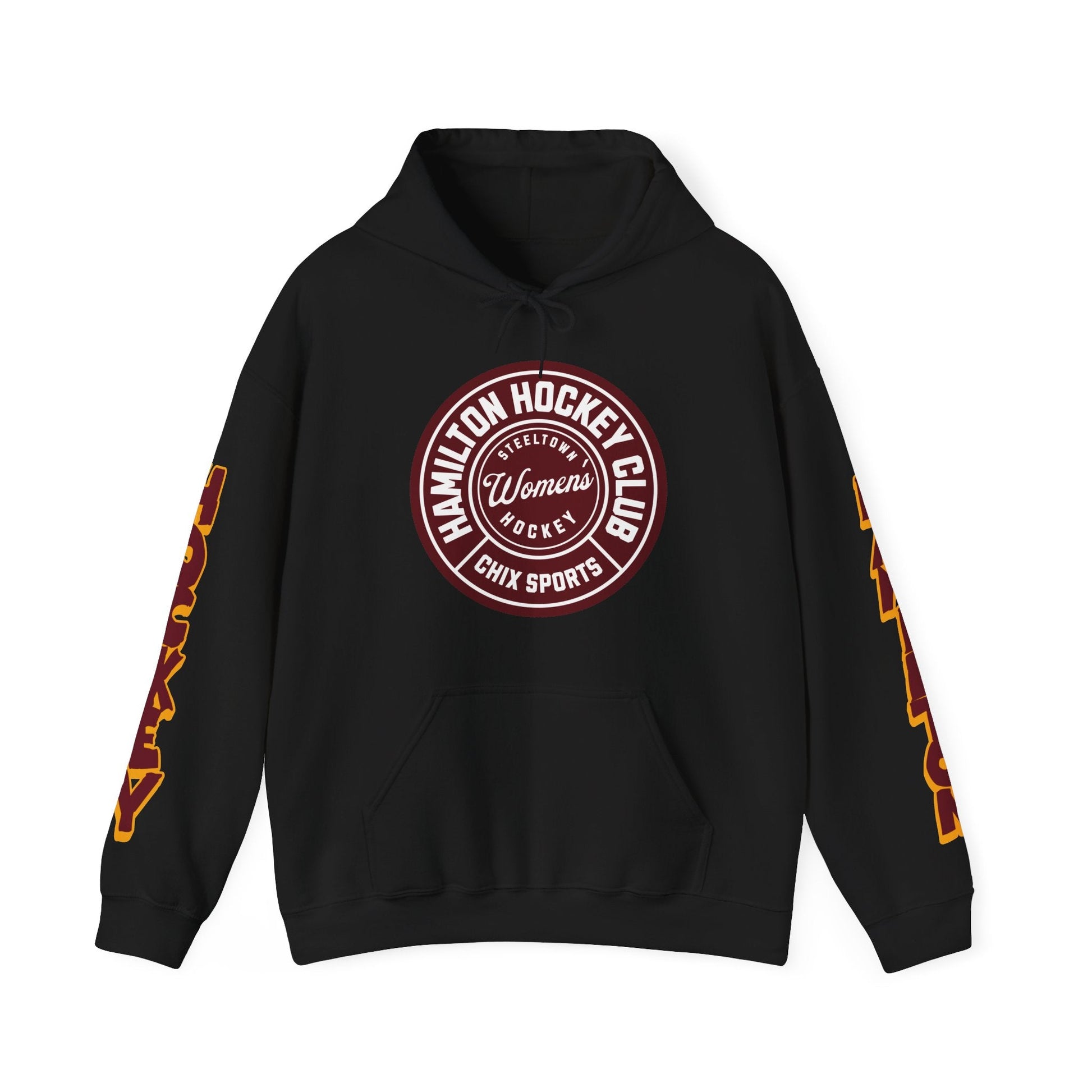 Abby Hustler Hamilton Expansion Unisex Hoodie in Gold | Chix Sports
