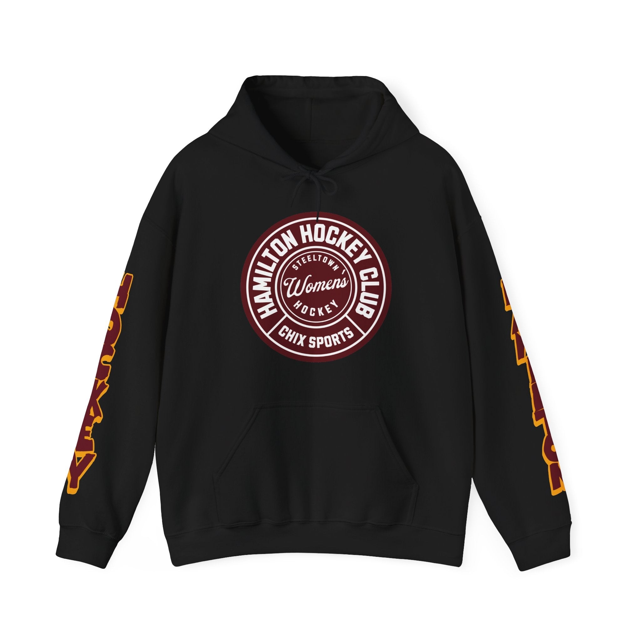 Abby Hustler Hamilton Expansion Unisex Hoodie in Gold | Chix Sports