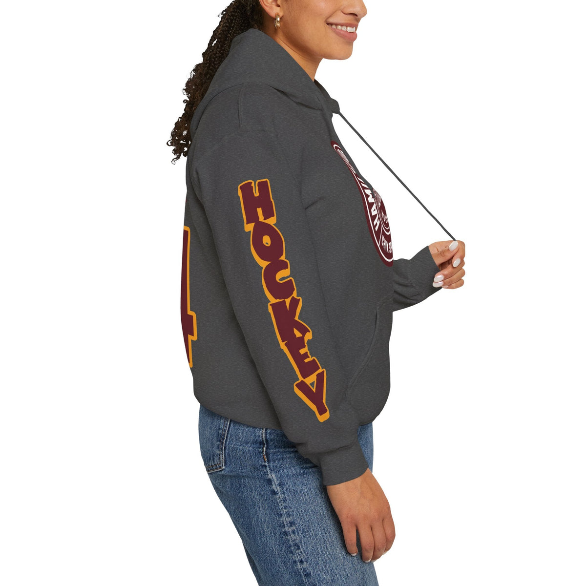 Abby Hustler Hamilton Expansion Unisex Hoodie in Gold | Chix Sports