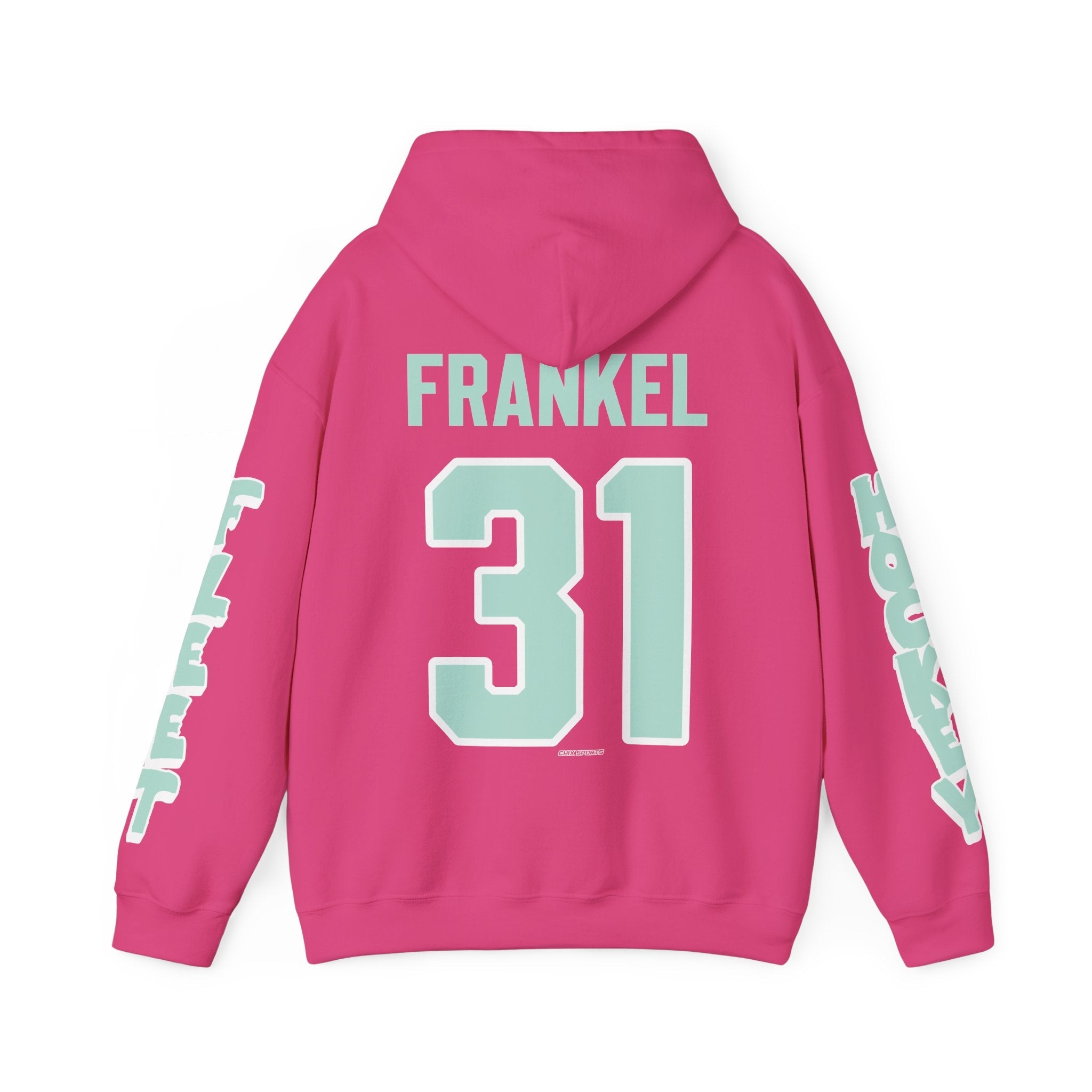 Aerin Frankel Unisex Fleet Hoodie in Heliconia | Chix Sports