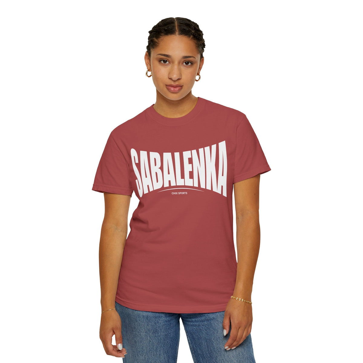 Aryna Sabalenka Premium Unisex Fan Shirt in Crimson | Chix Sports