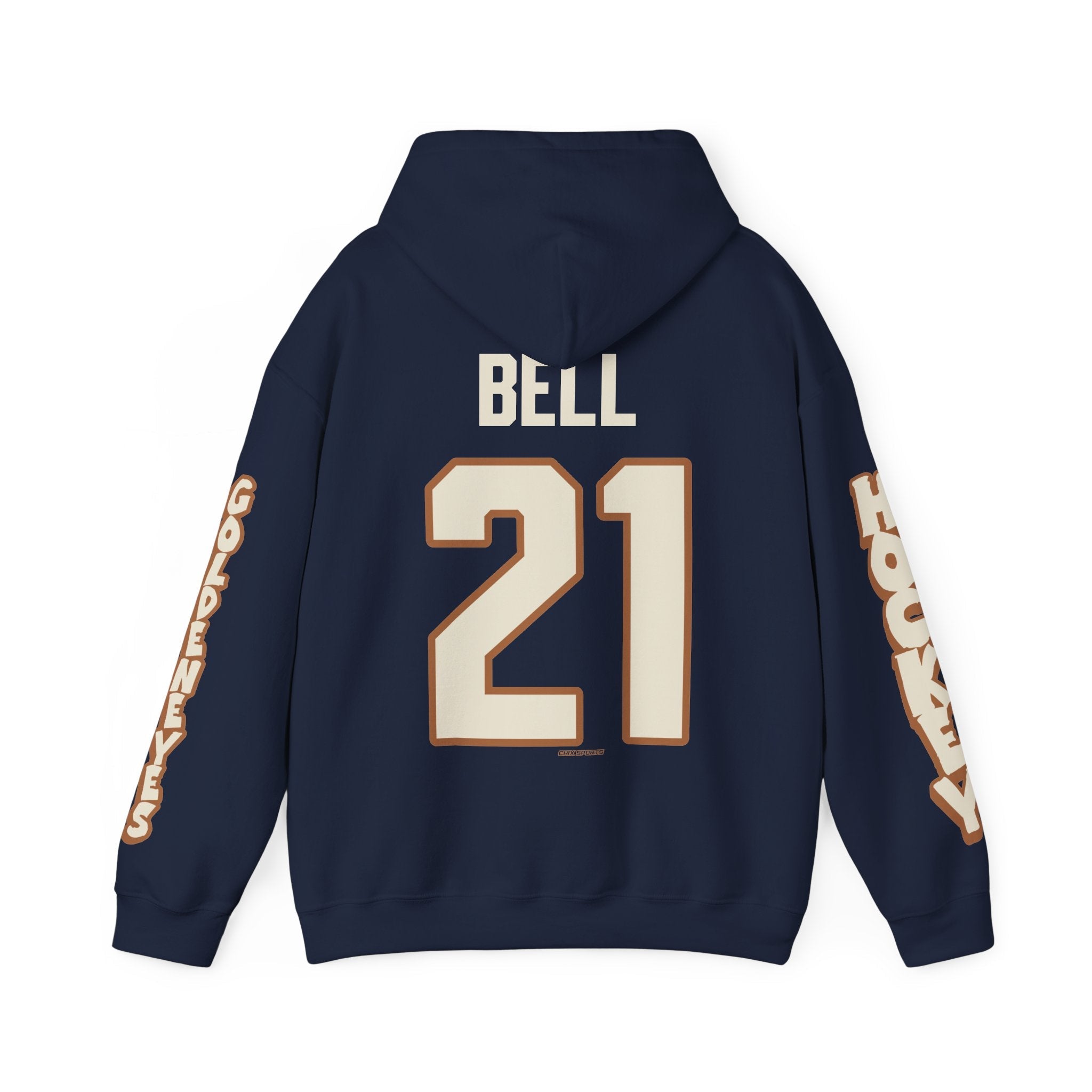 Ashton Bell Goldeneyes Unisex Hoodie in Navy | Chix Sports