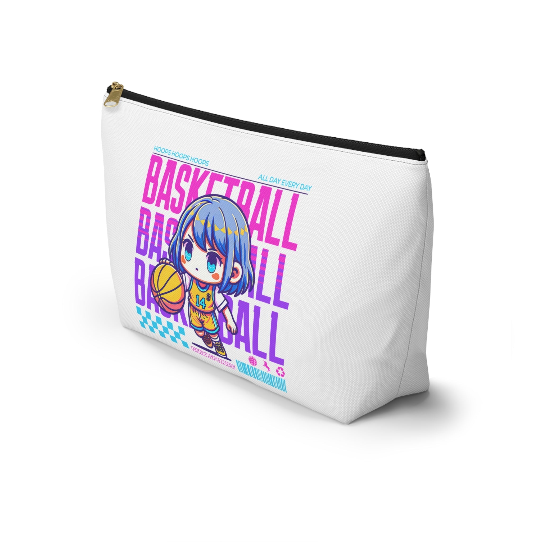 Basketball Player Anime Style Accessory Pouch | Chix Sports