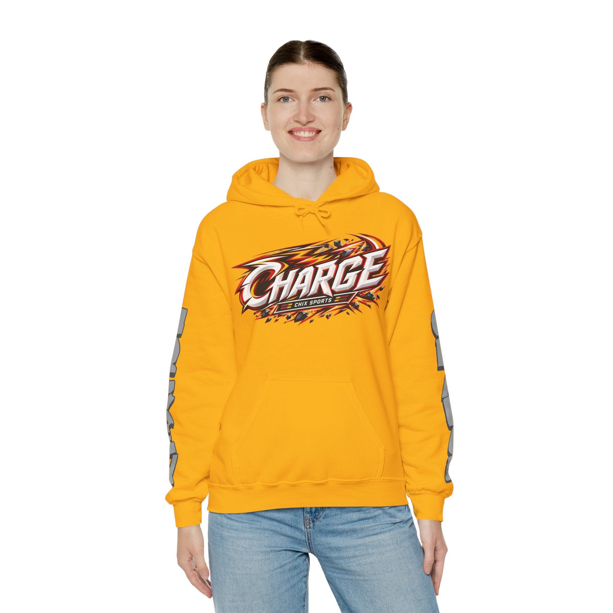 Brooke McQuigge Charge Unisex Power Hoodie in Gold | Chix Sports