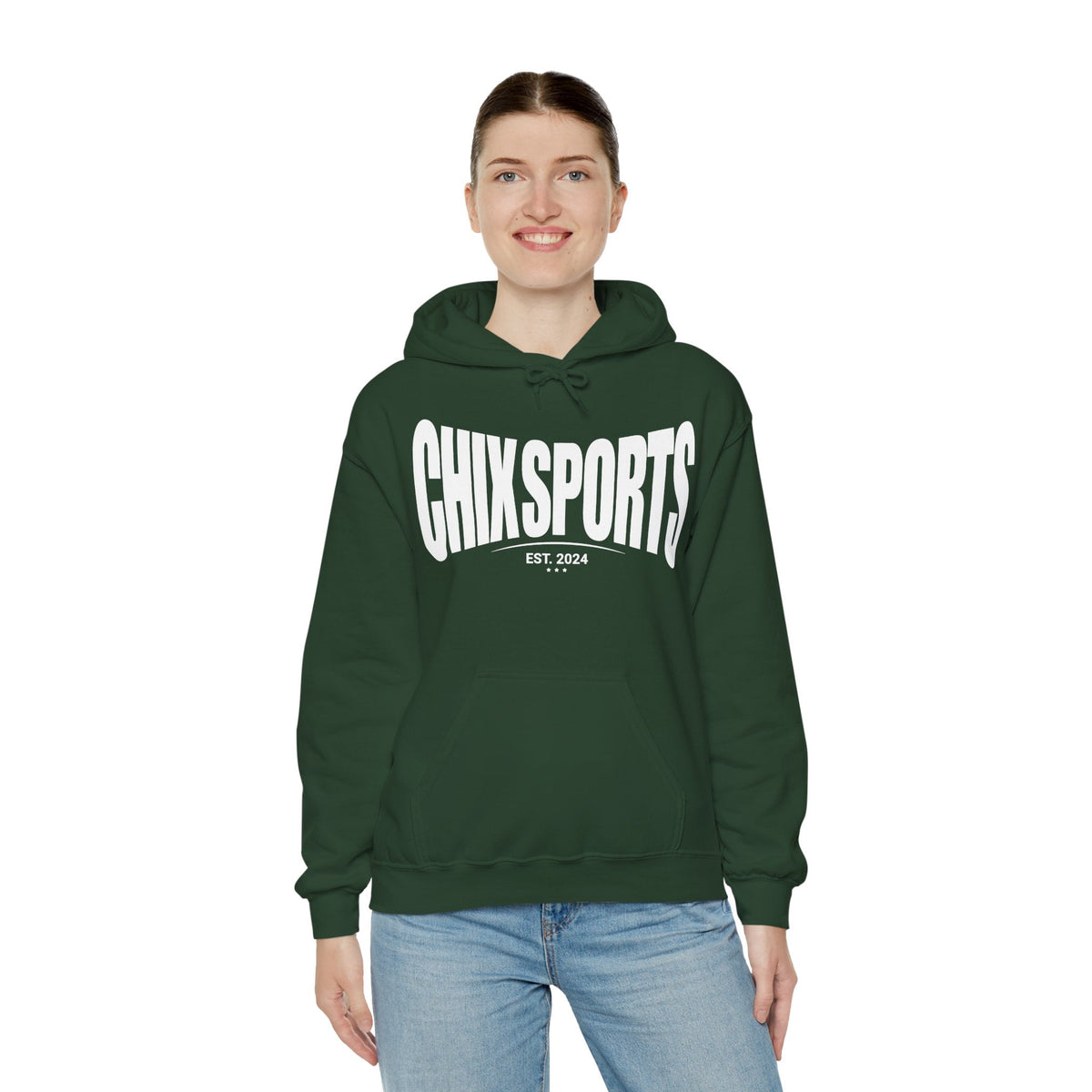 Chix Sports Apparel Unisex Hoodie in Forest Green | Chix Sports