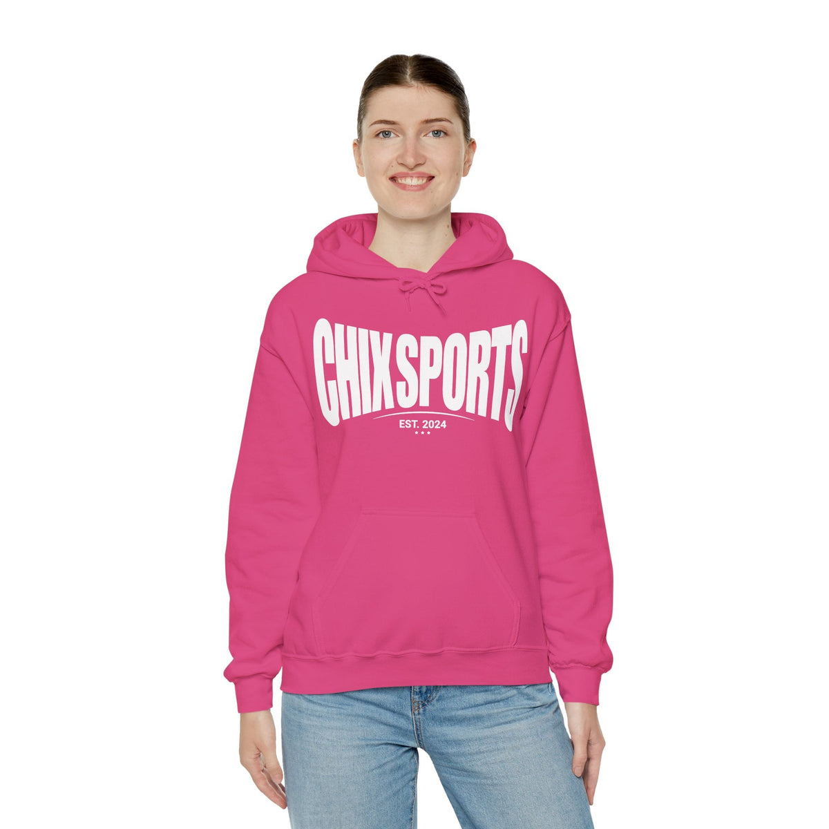 Chix Sports Apparel Unisex Hoodie in Heliconia | Chix Sports