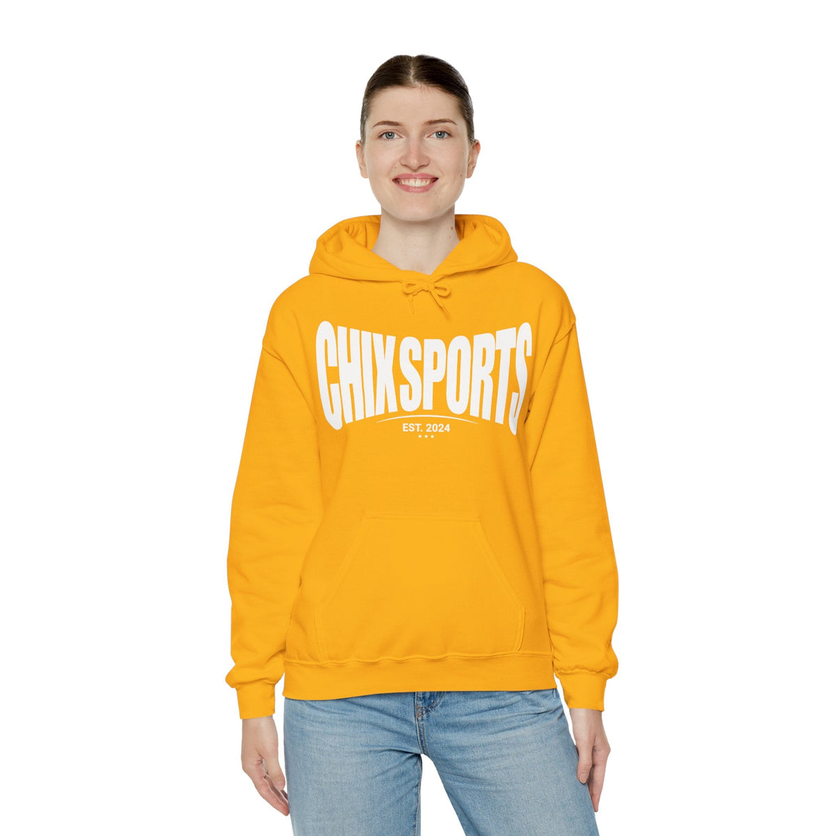 Chix Sports Apparel Unisex Hoodie in Gold | Chix Sports
