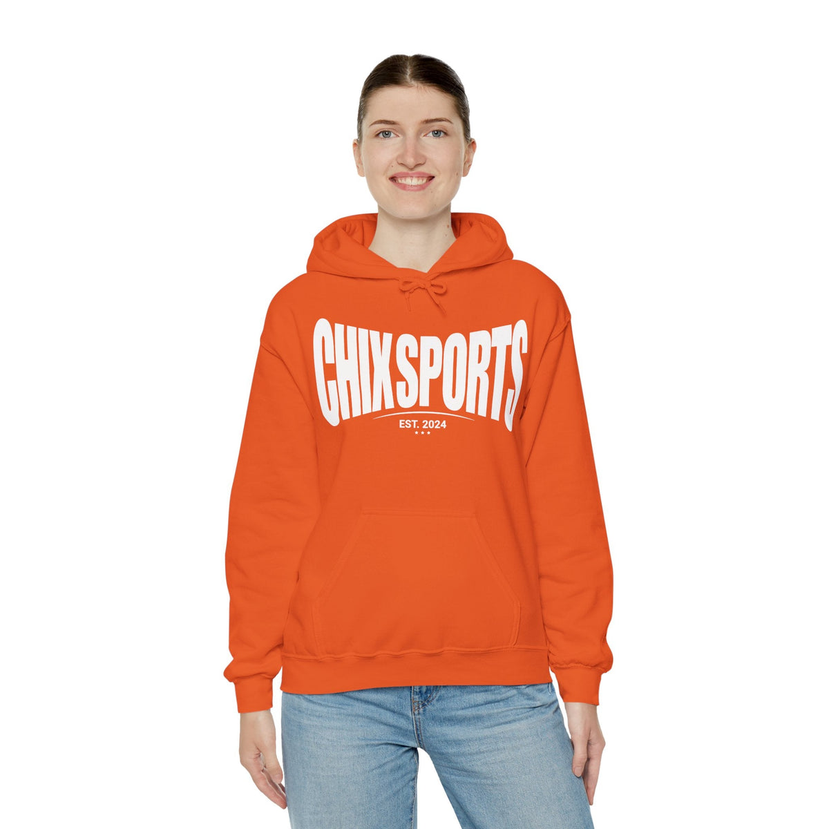 Chix Sports Apparel Unisex Hoodie in Orange | Chix Sports
