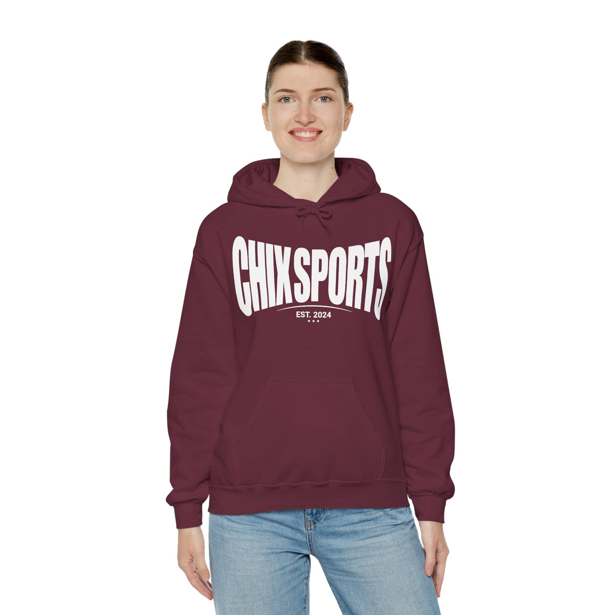 Chix Sports Apparel Unisex Hoodie in Maroon | Chix Sports