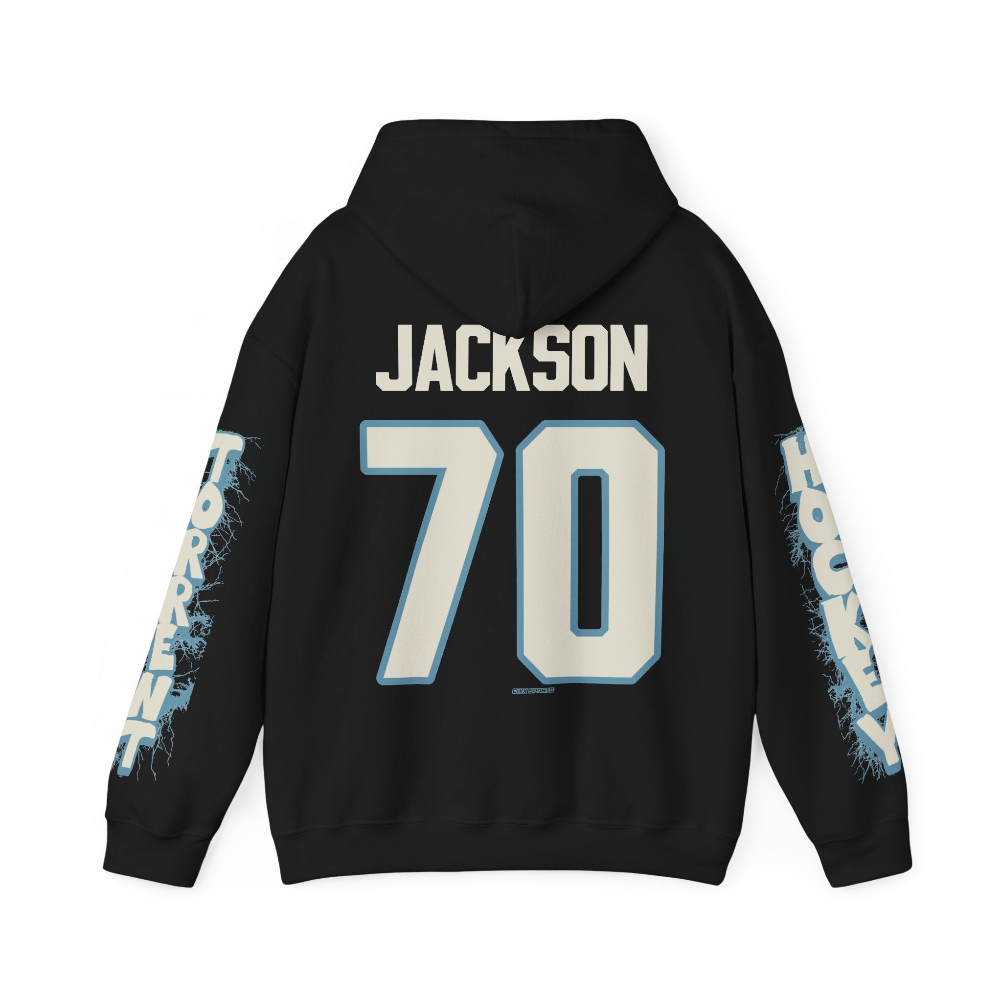 CJ Jackson Torrent Unisex Hoodie in Black | Chix Sports