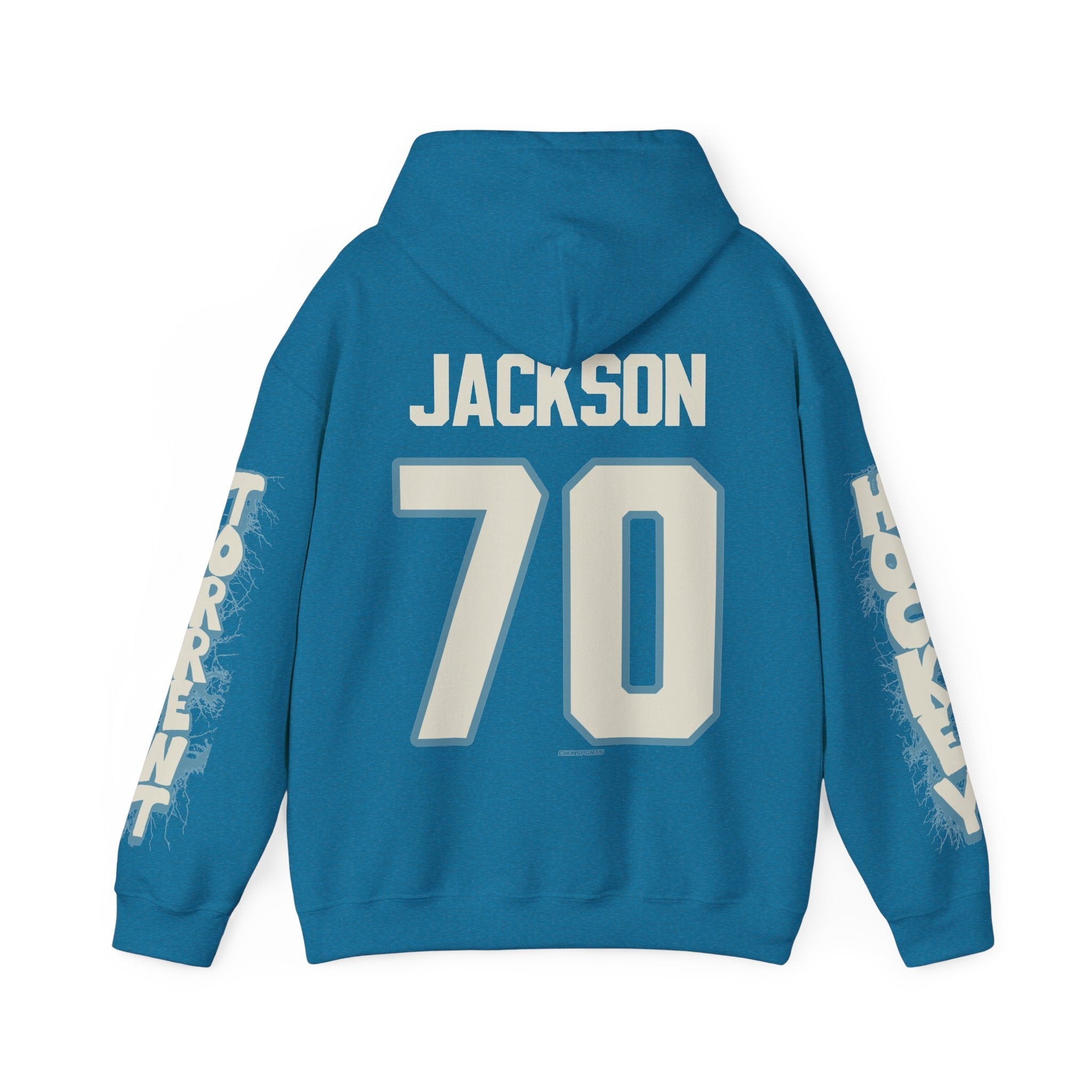 CJ Jackson Torrent Unisex Hoodie in Antique Sapphire | Chix Sports