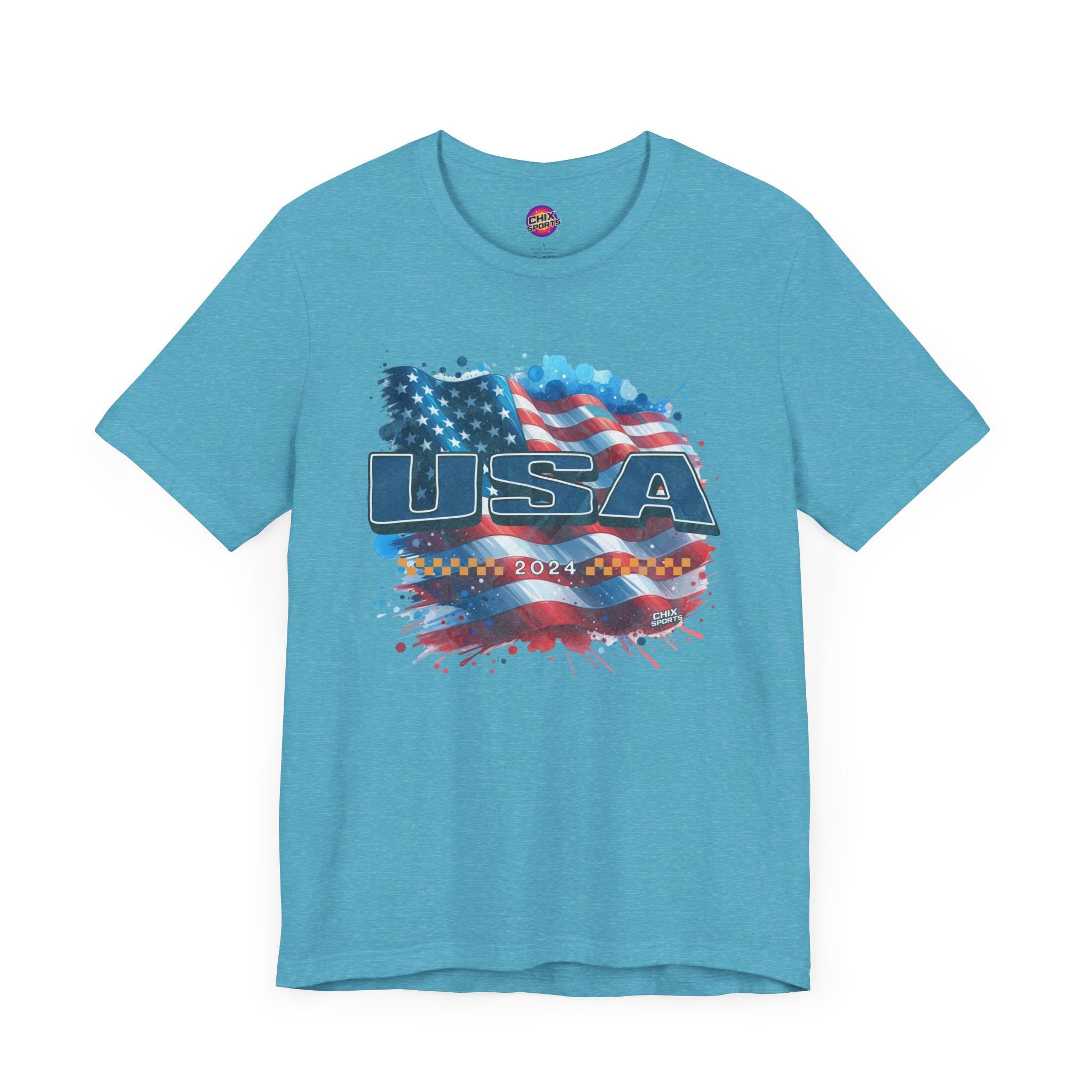Classic American Flag Blue USA Soft Style T-Shirt | Chix Sports