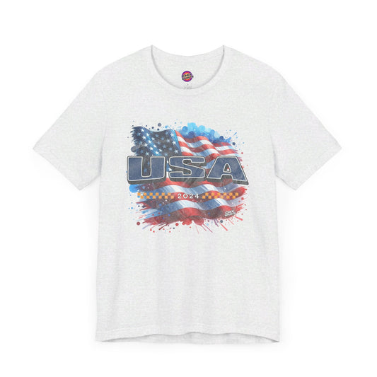 Classic American Flag Blue USA Soft Style T-Shirt | Chix Sports