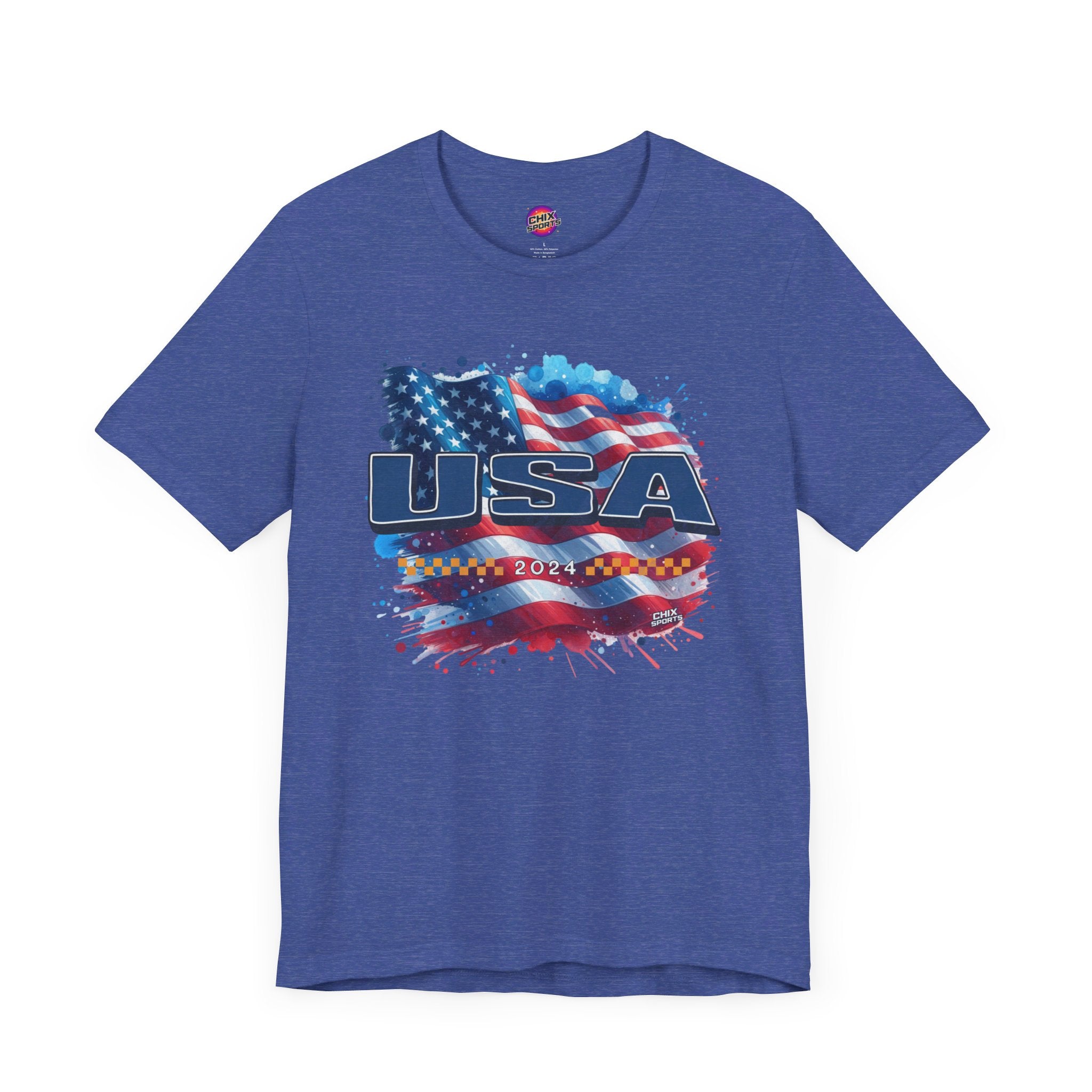 Classic American Flag Blue USA Soft Style T-Shirt | Chix Sports